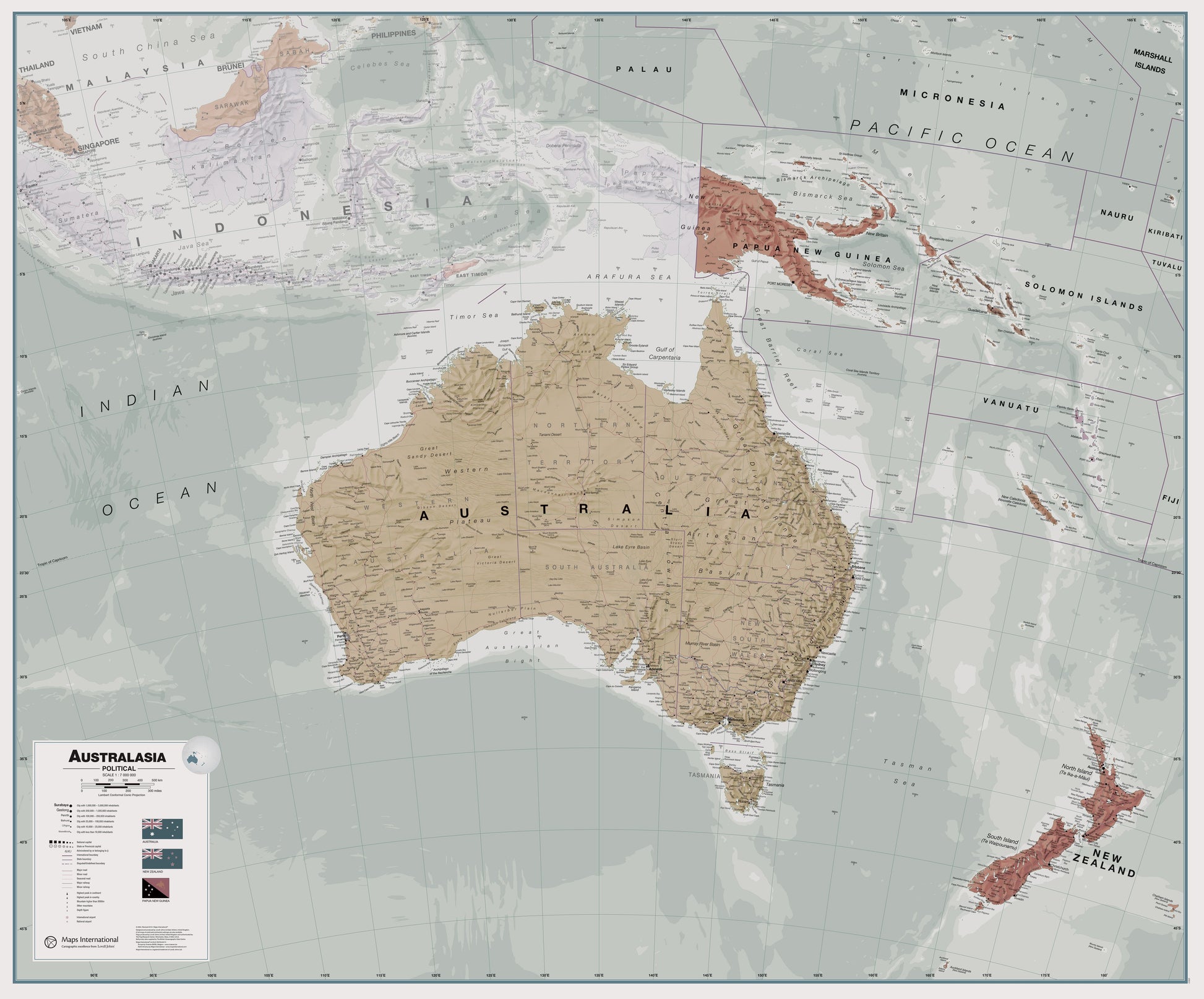 CT00699_LU_PAPER - Executive Australasia Wall Map Political