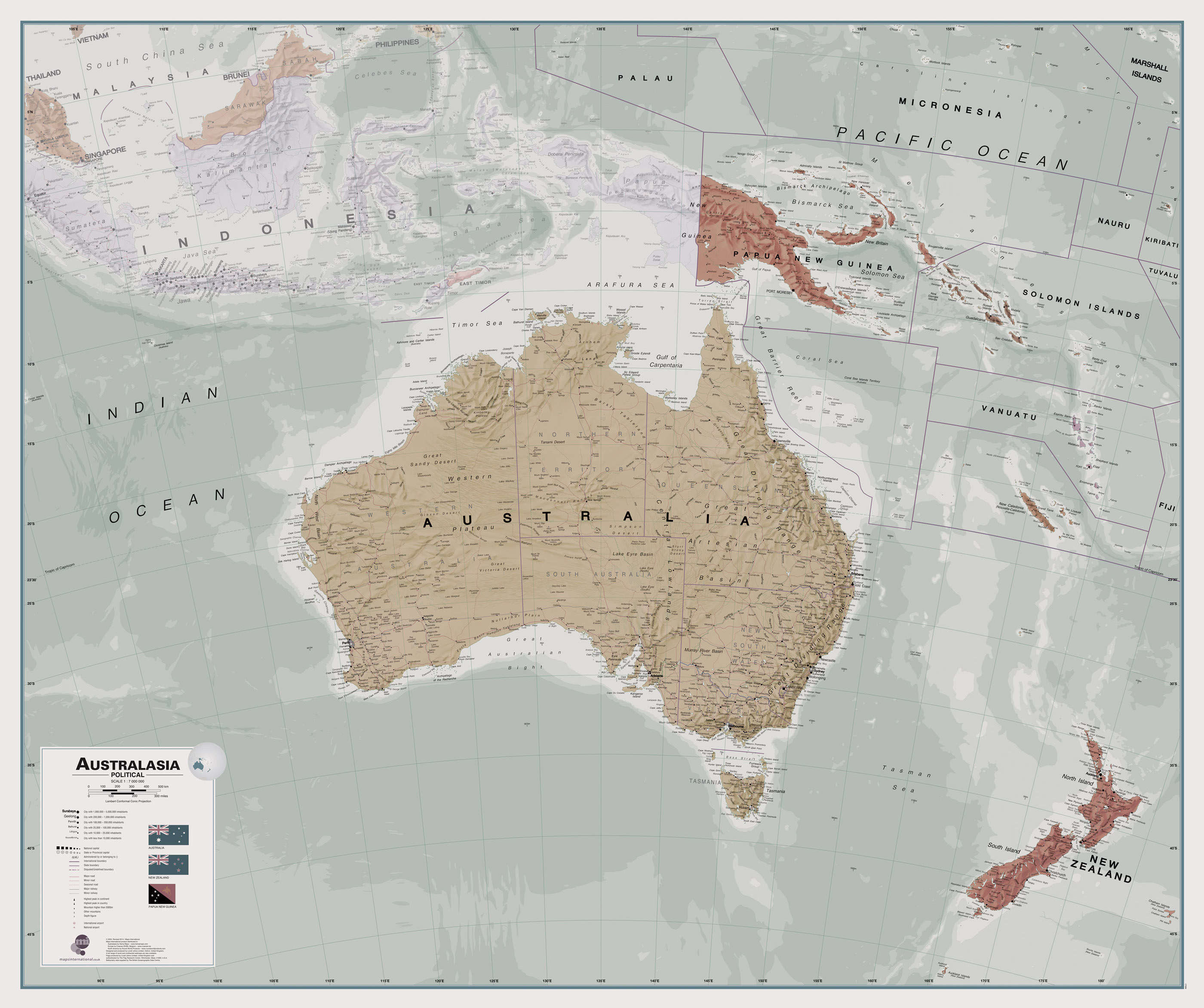 CT00699_L_CANRL - Executive Australasia Wall Map Political