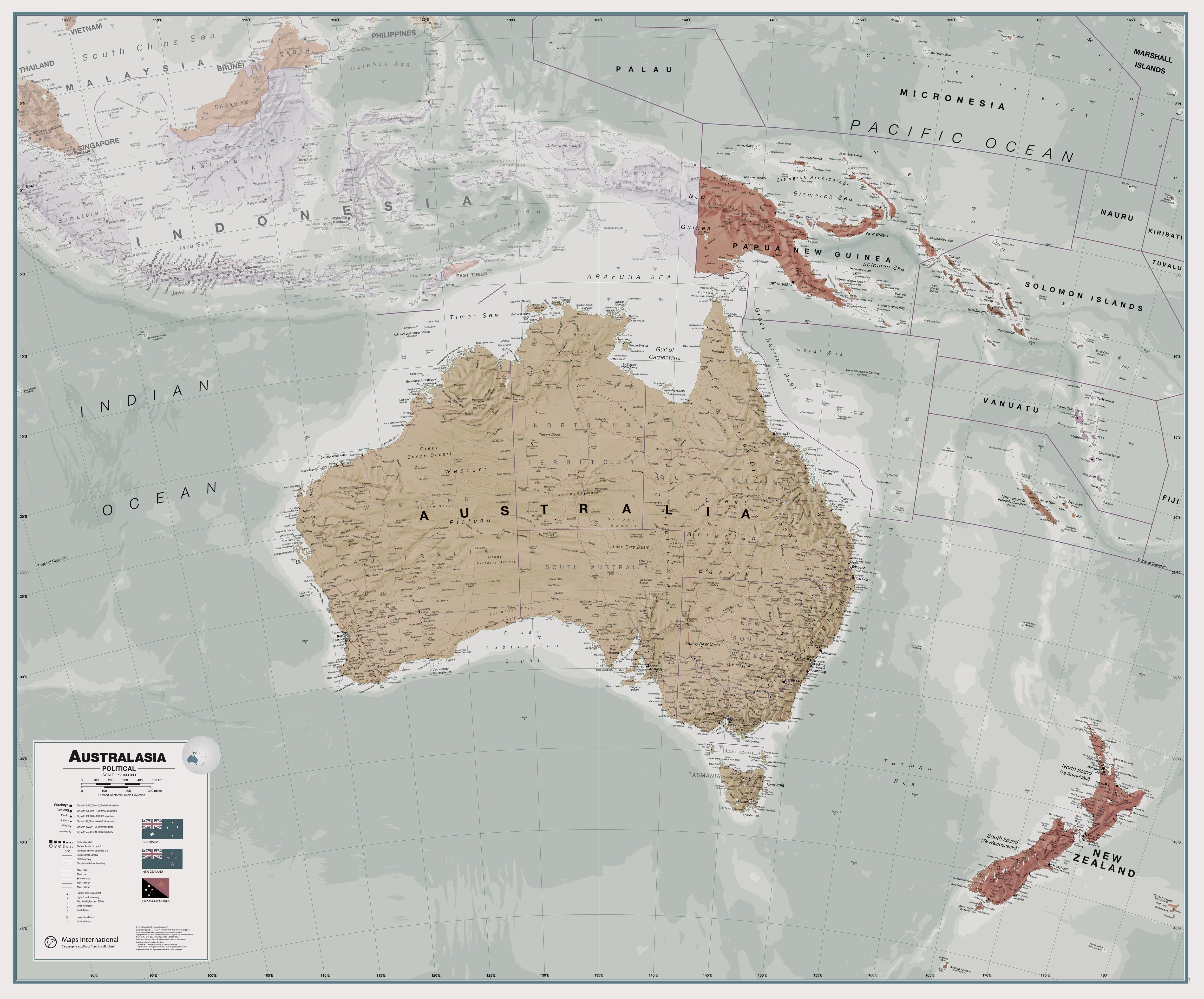 CT00699_H_LAMIN - Executive Australasia Wall Map Political