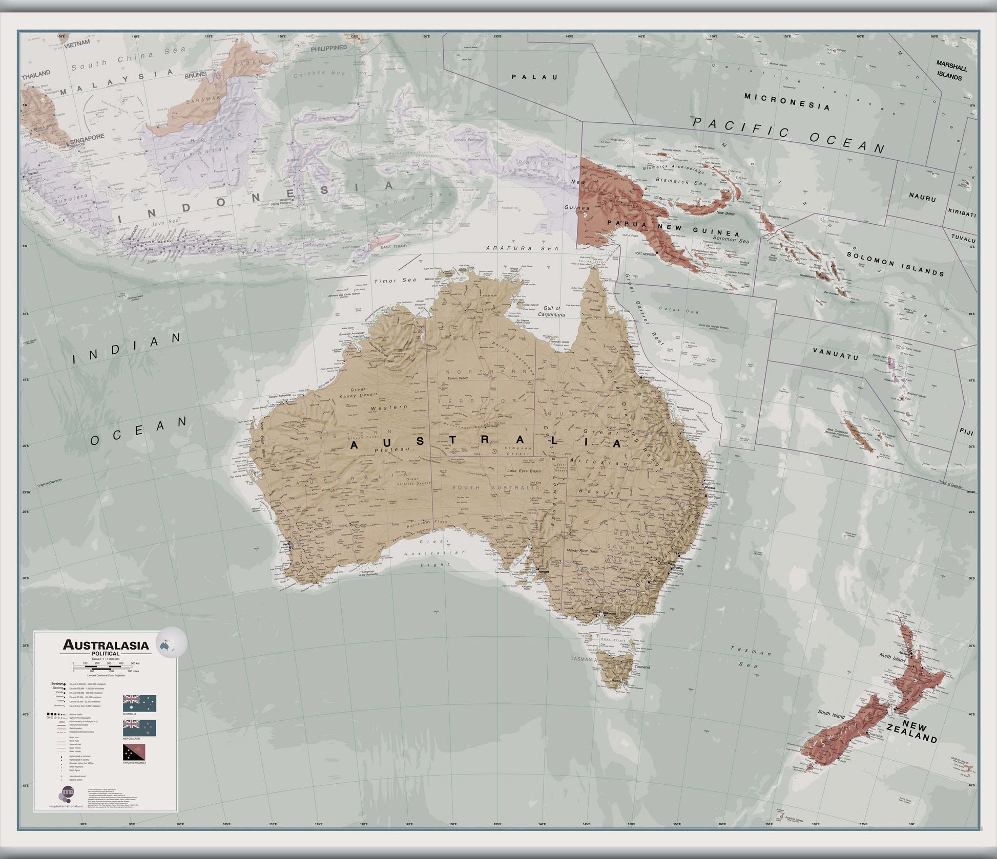 CT00699_L_CANHB - Executive Australasia Wall Map Political