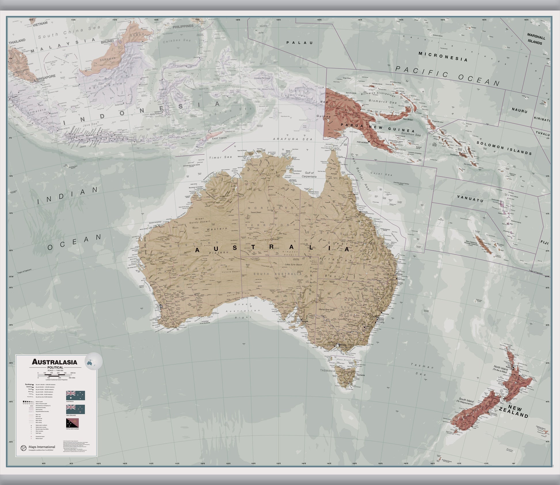 CT00699_LU_LAMHB - Executive Australasia Wall Map Political