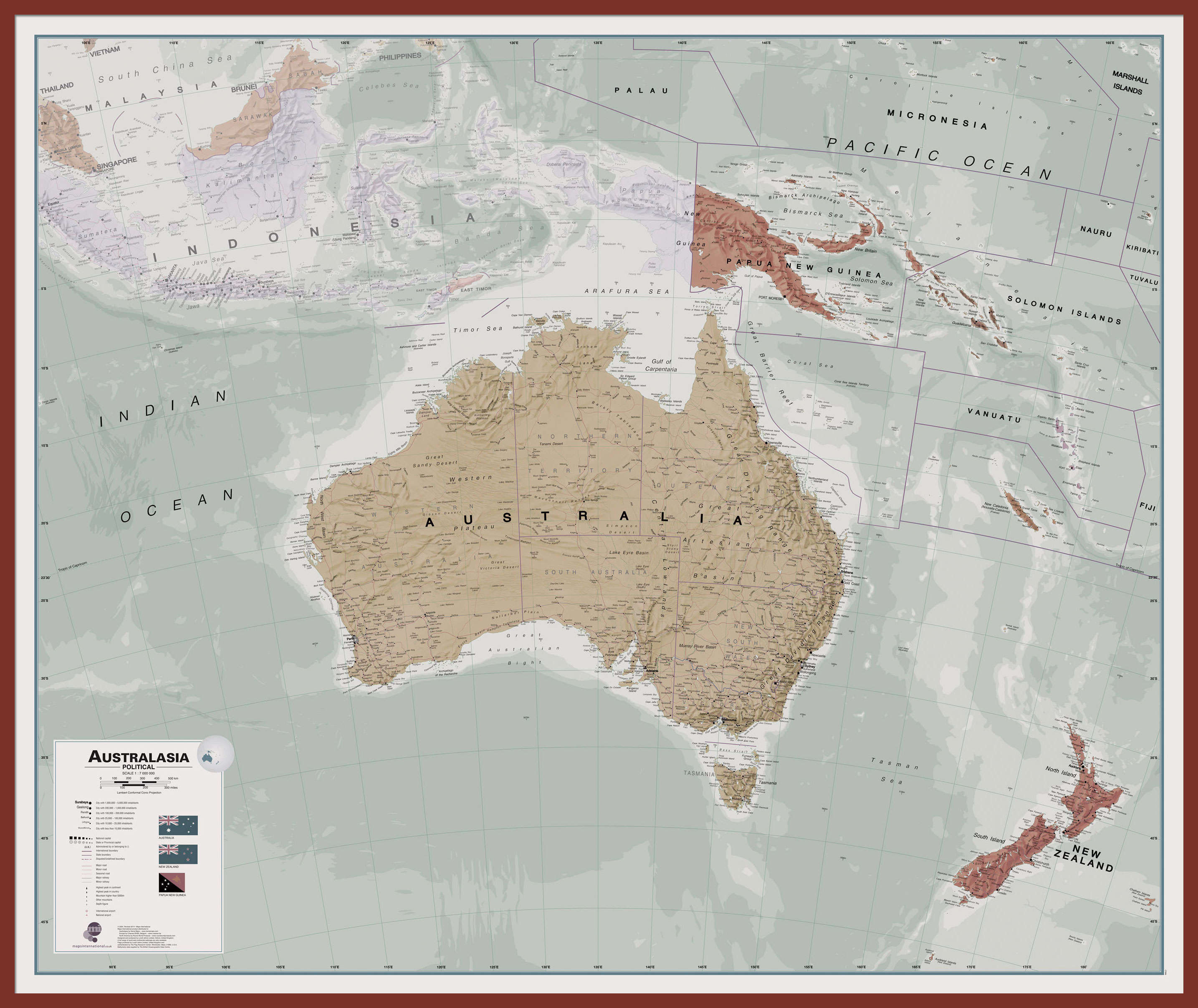 CT00699_H_LBDOK - Executive Australasia Wall Map Political