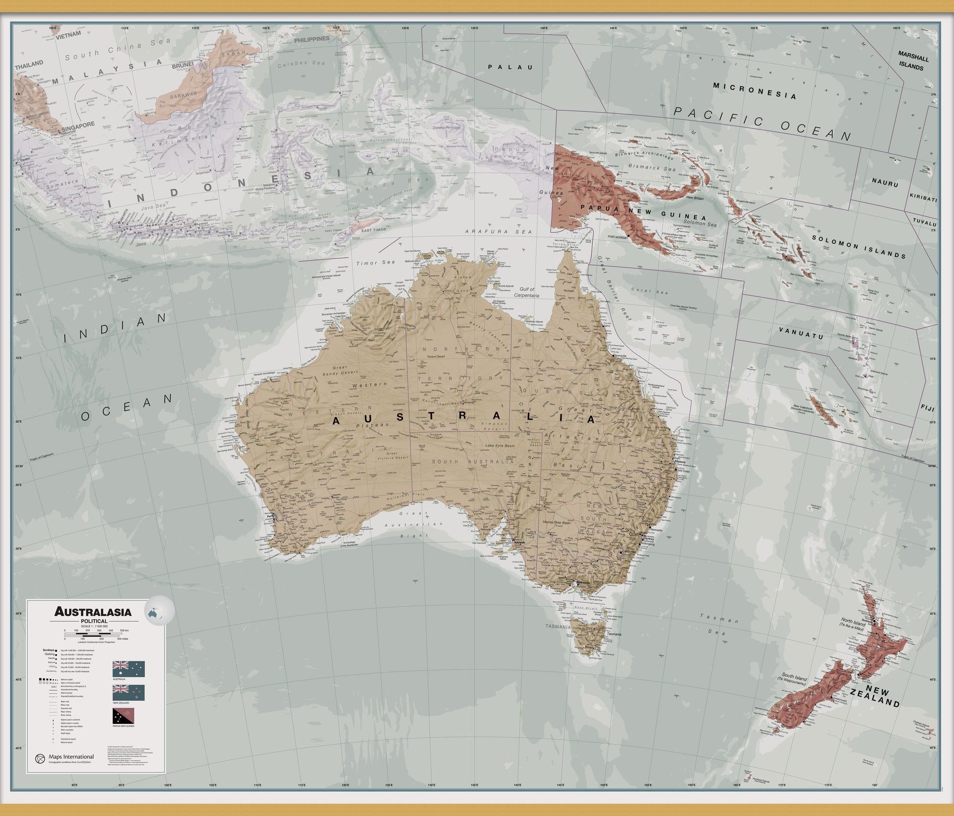 CT00699_H_LWDHB - Executive Australasia Wall Map Political