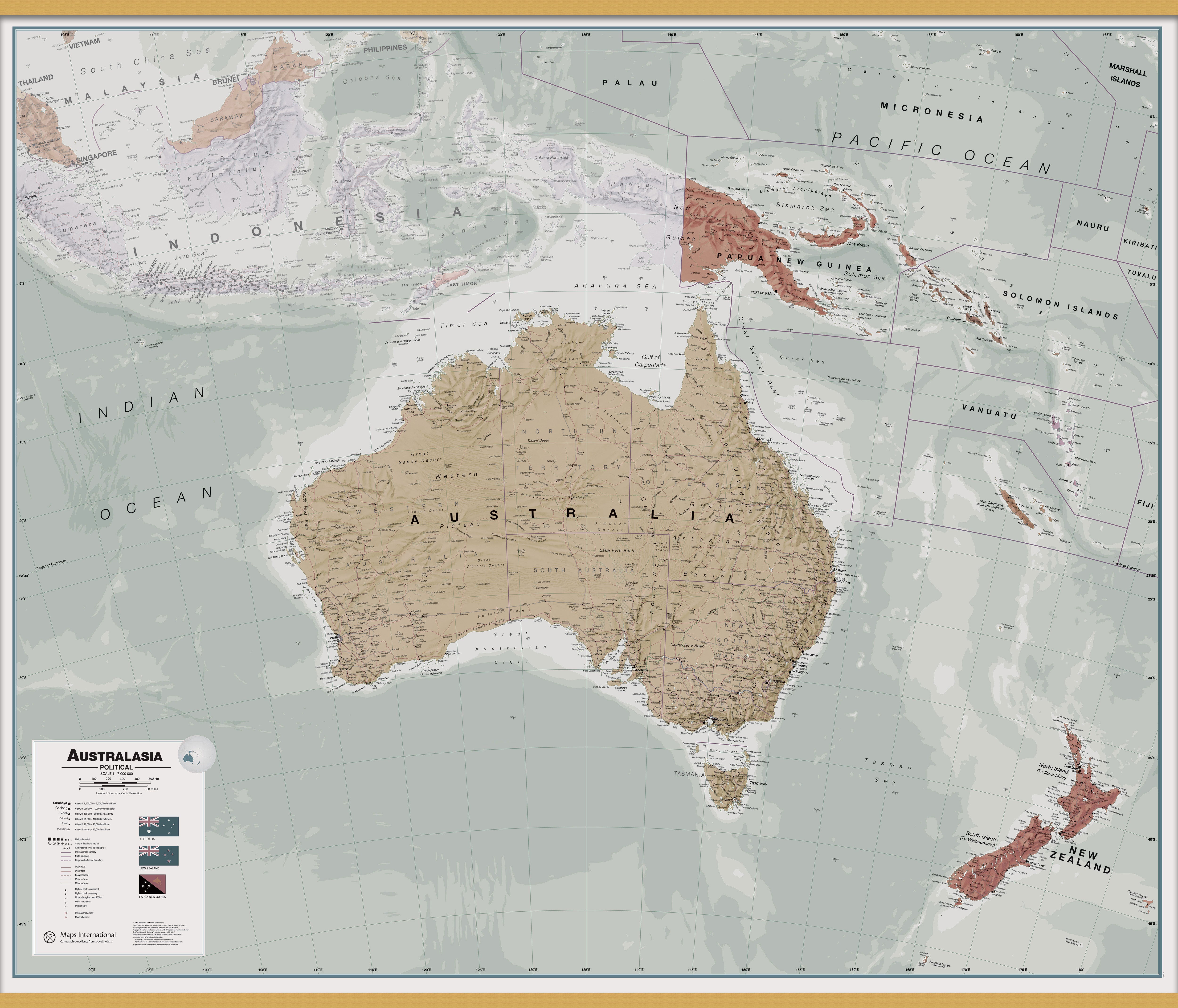 CT00699_LU_LWDHB - Executive Australasia Wall Map Political