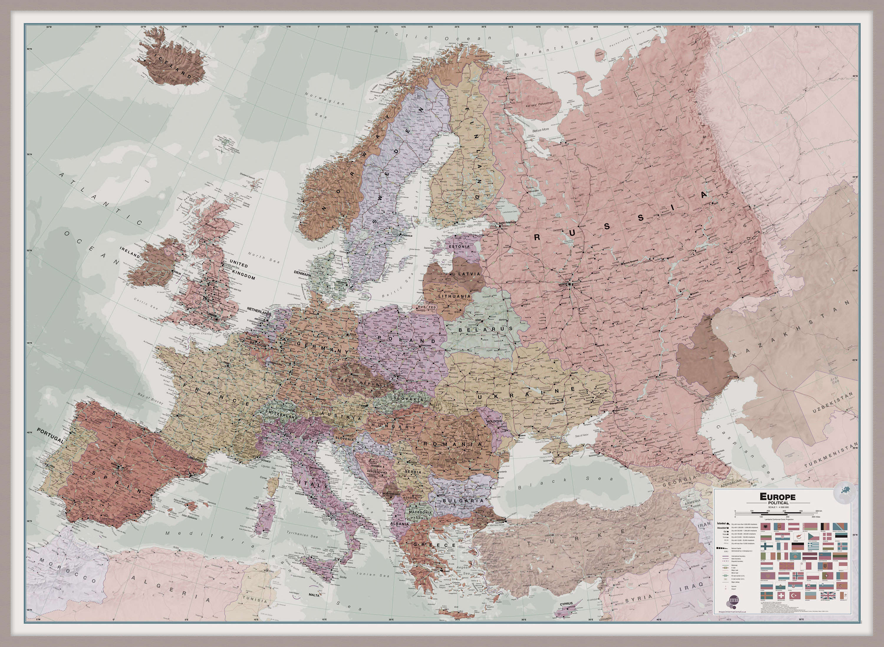 CT00695_H_LBDAL - Executive Europe Wall Map Political