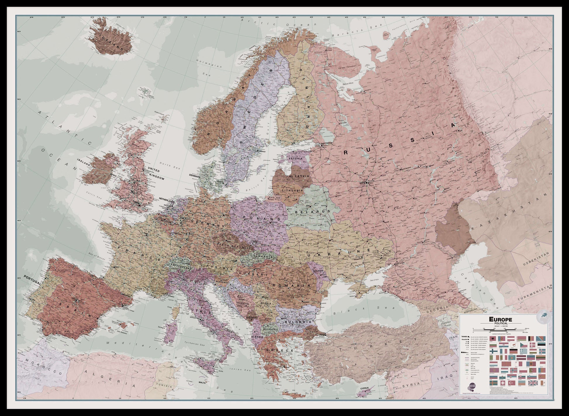 CT00695_H_LBDBL - Executive Europe Wall Map Political