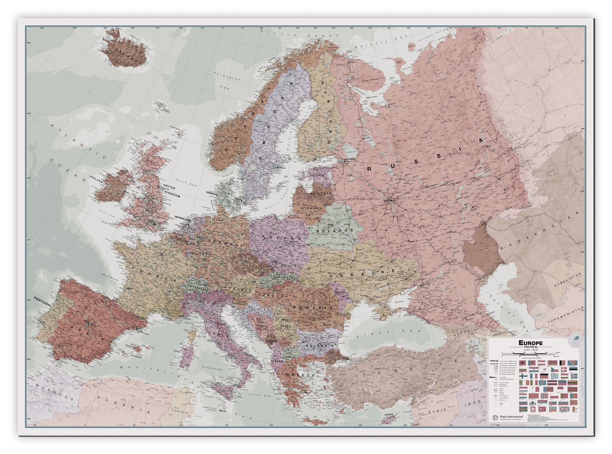 CT00695_L_CANVA - Executive Europe Wall Map Political