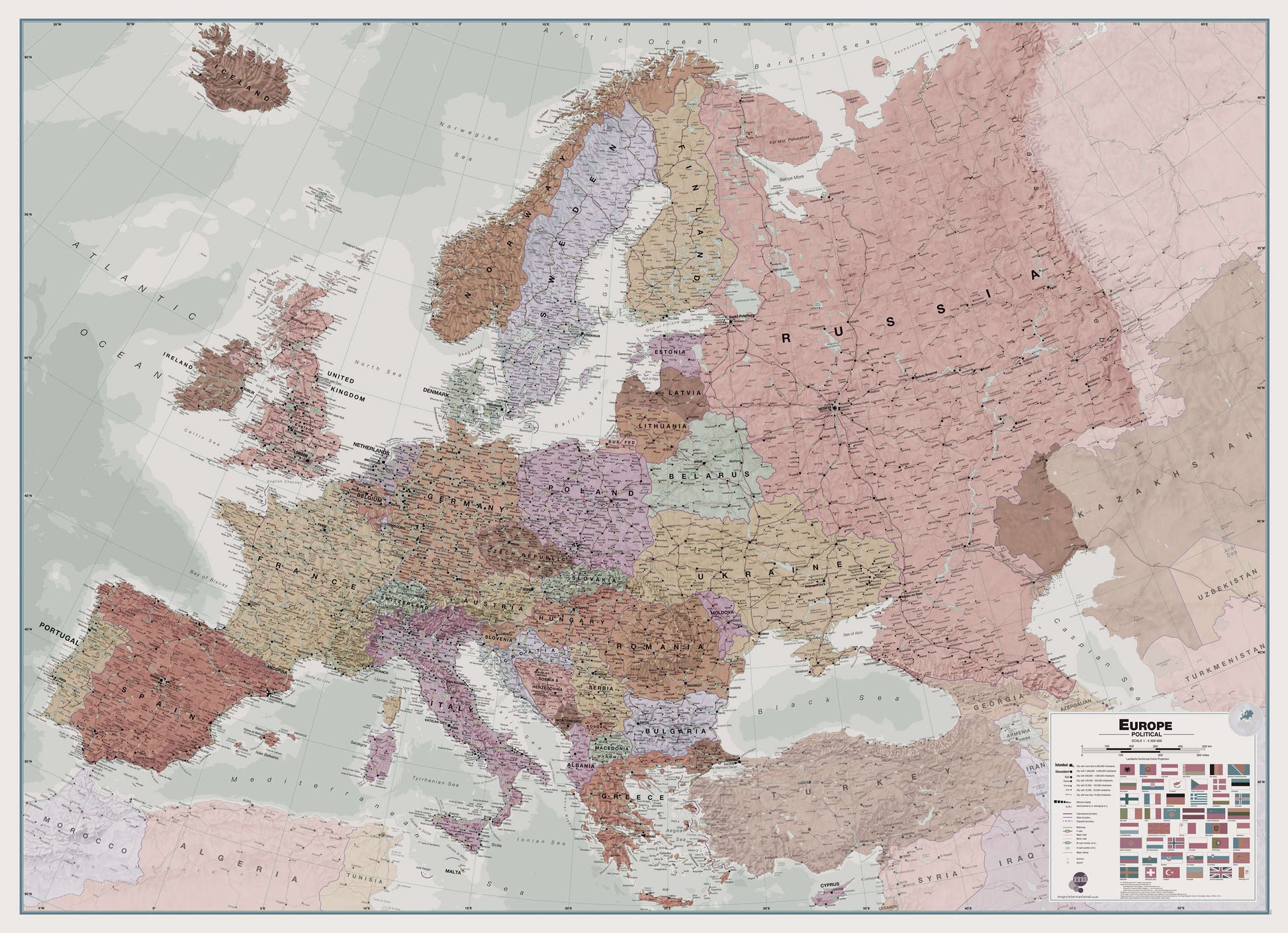 CT00695_L_CANRL - Executive Europe Wall Map Political