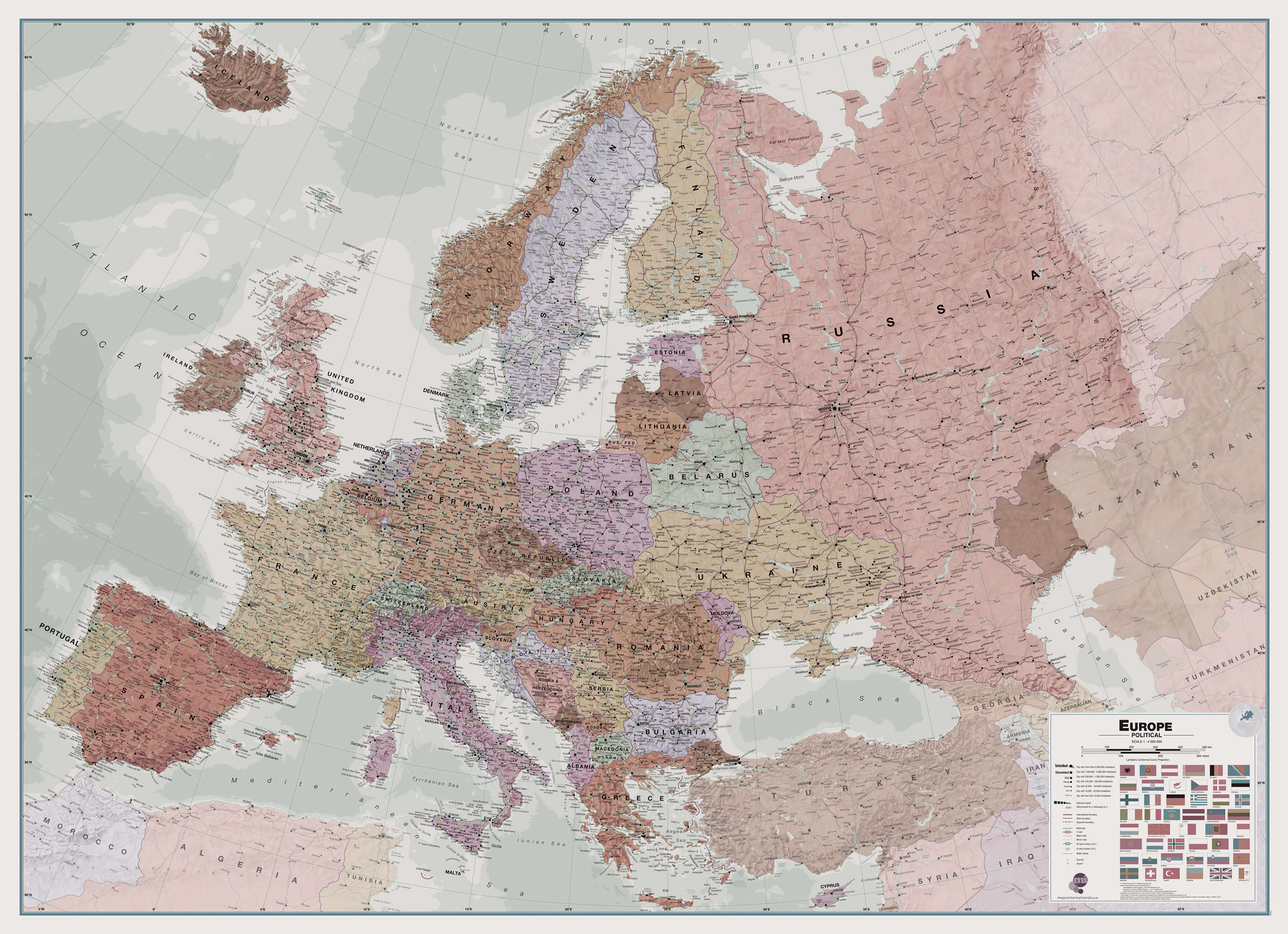 CT00695_L_CANRL - Executive Europe Wall Map Political
