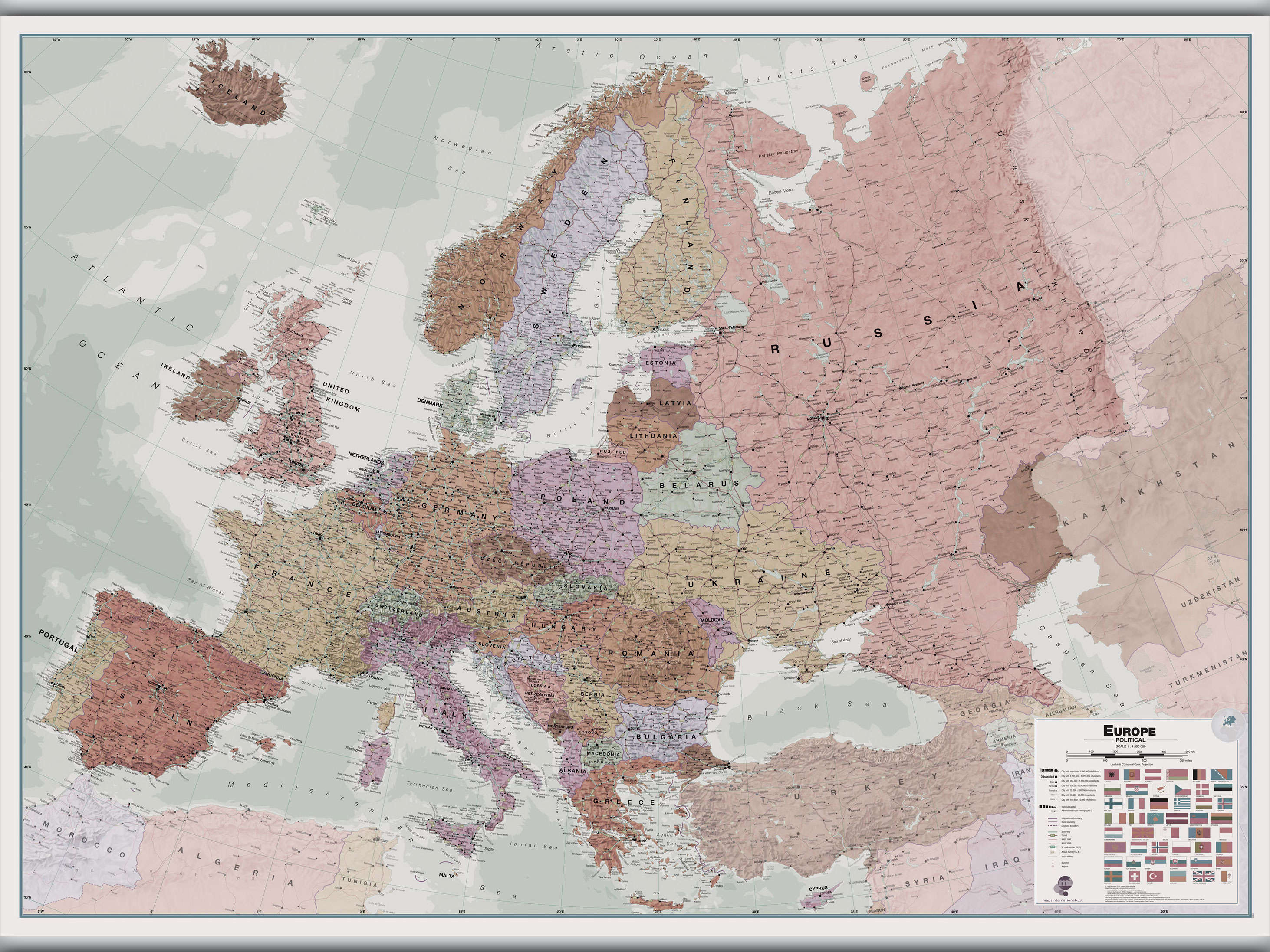 CT00695_L_CANHB - Executive Europe Wall Map Political