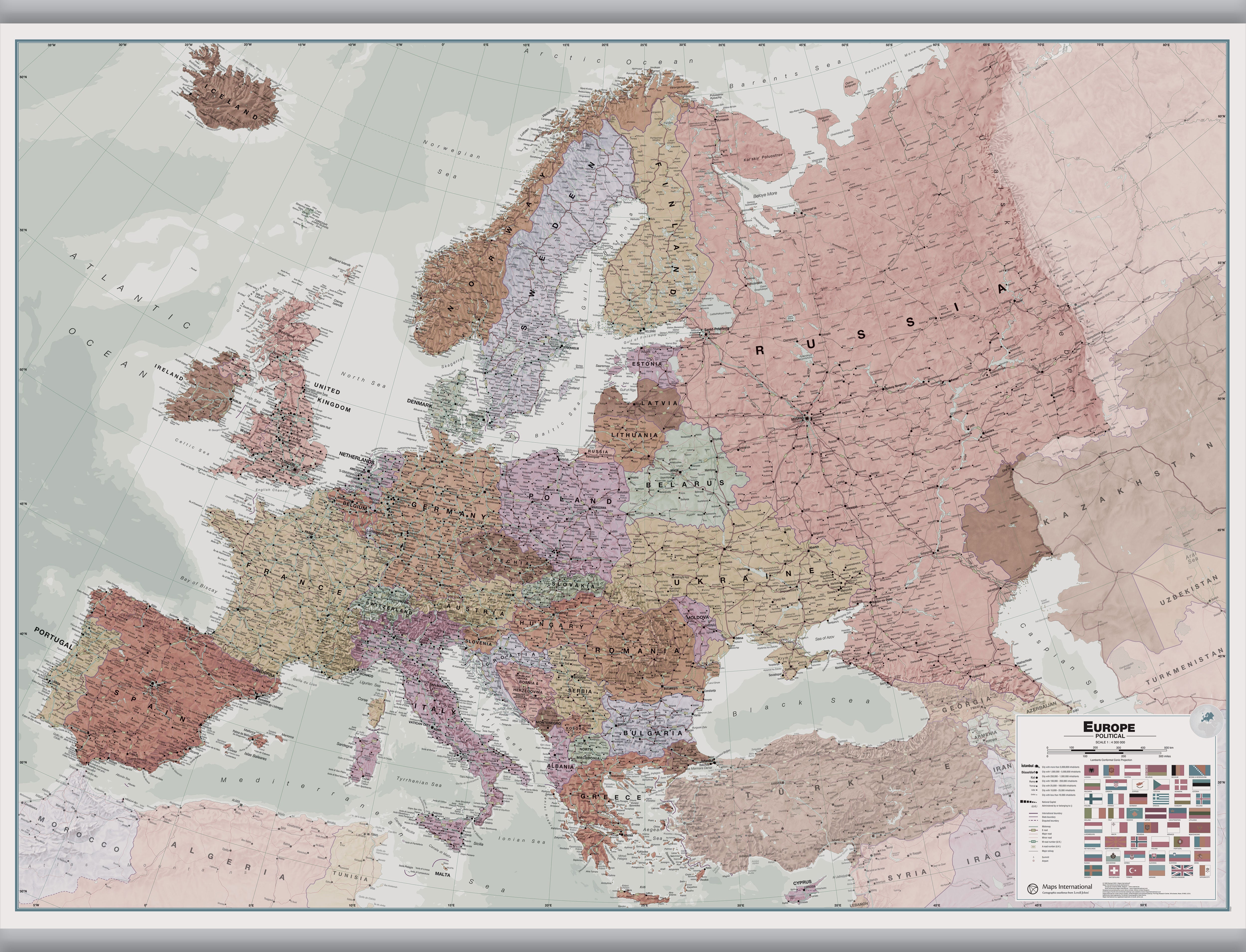 CT00695_L_CANHB - Executive Europe Wall Map Political