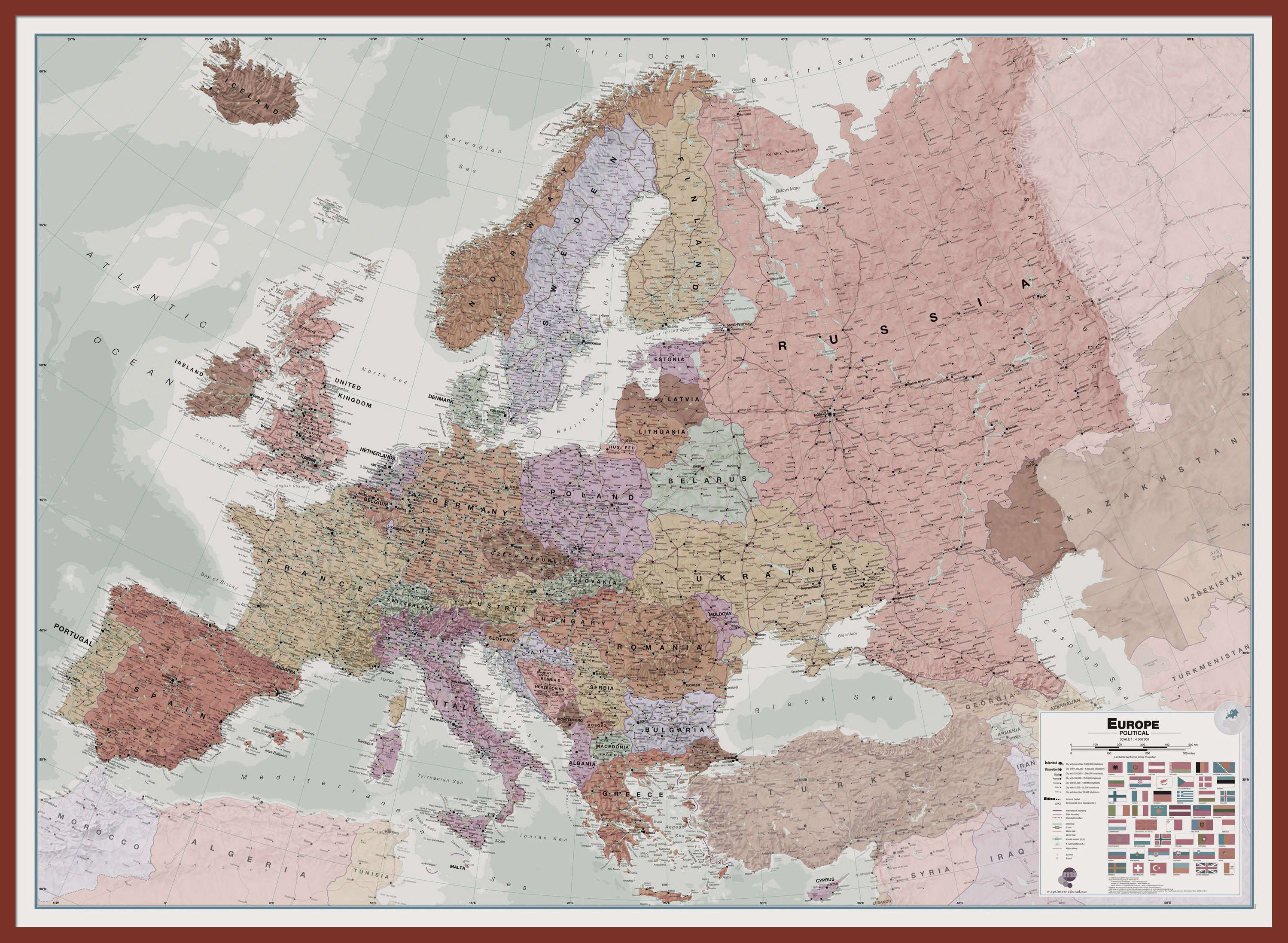 CT00695_L_LBDOK - Executive Europe Wall Map Political