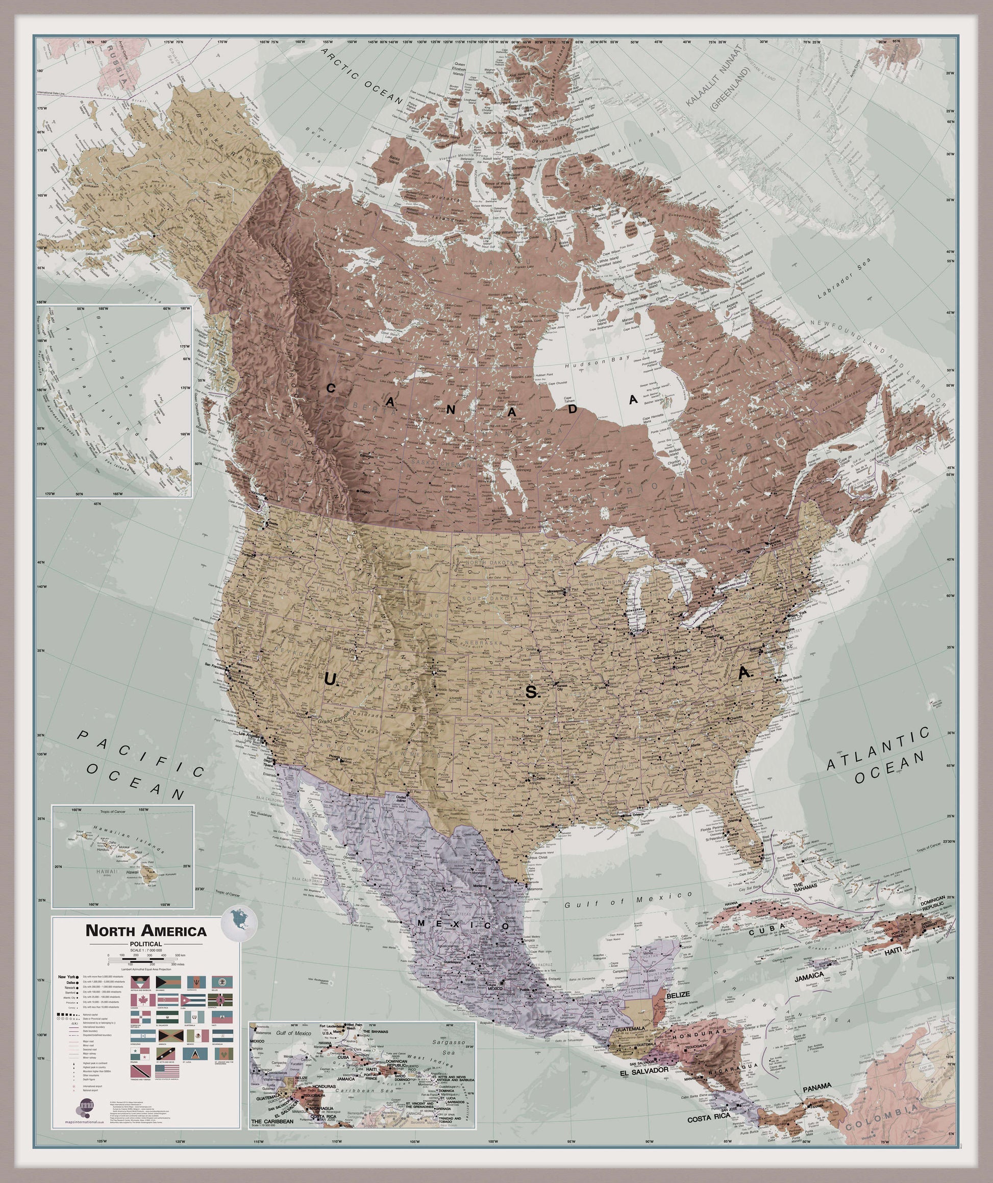 CT00700_H_MGFAL - Executive North America Wall Map Political