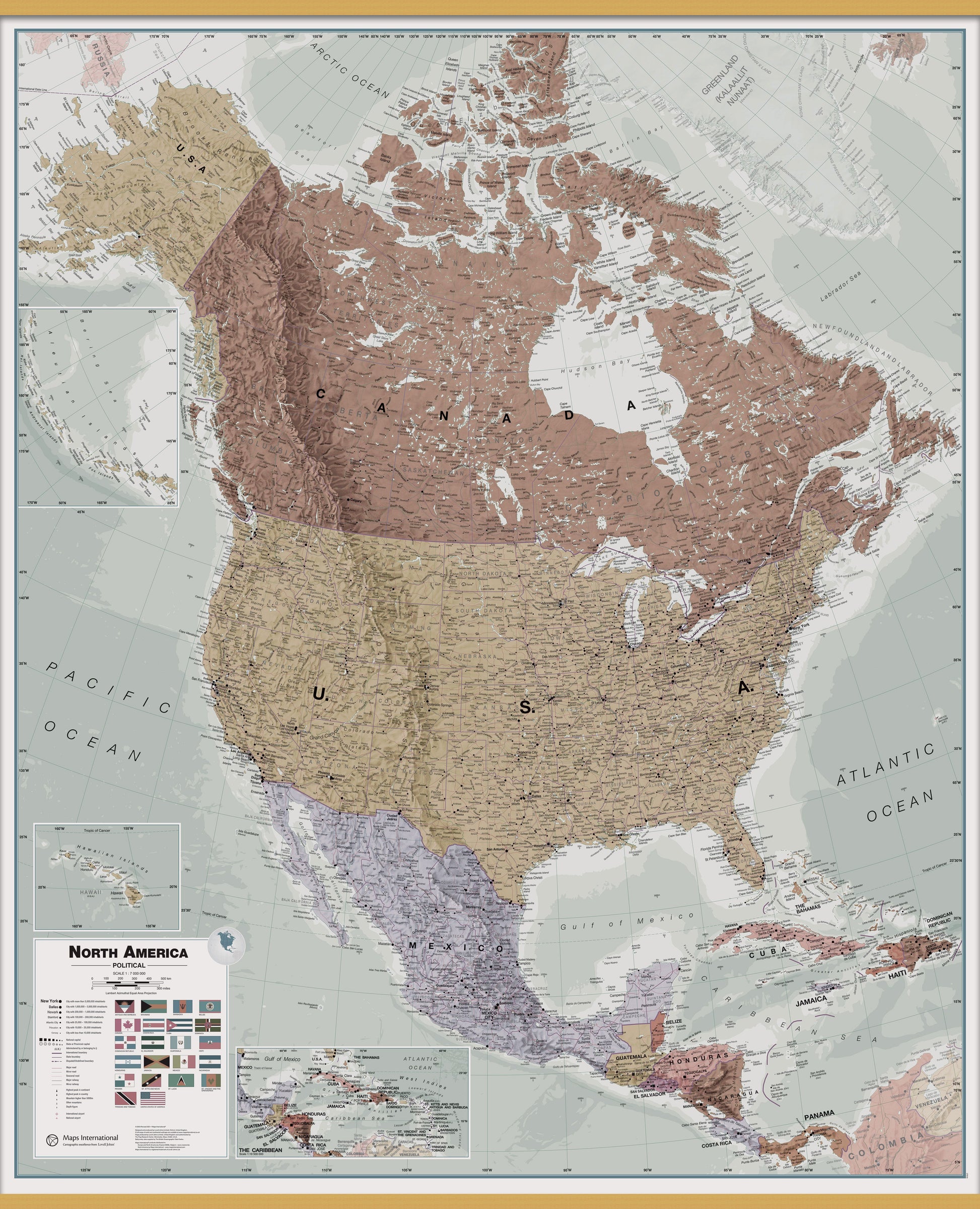 CT00700_LS_CWDHB - Executive North America Wall Map Political