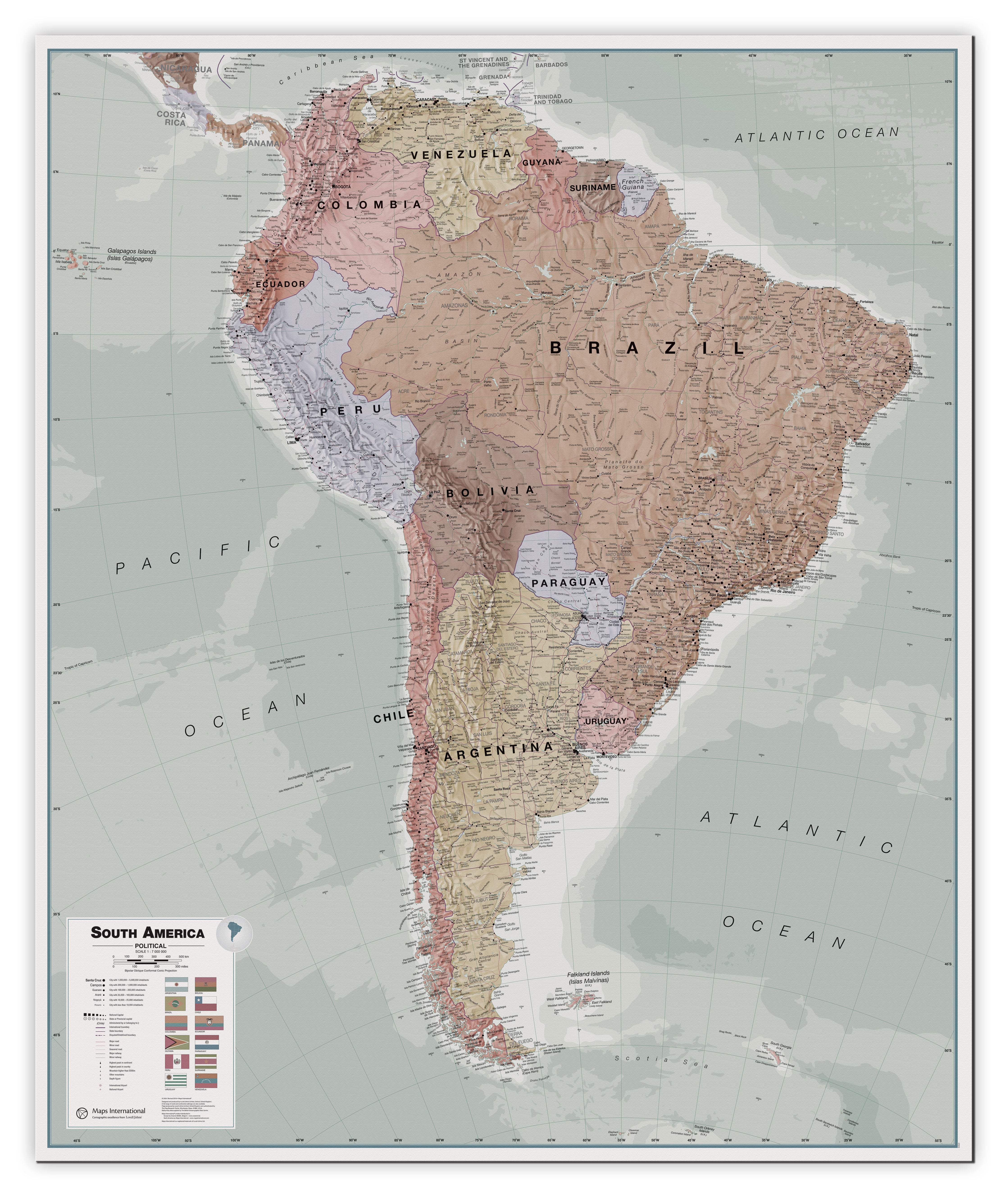 CT00701_LS_CANVA - Executive South America Wall Map Political