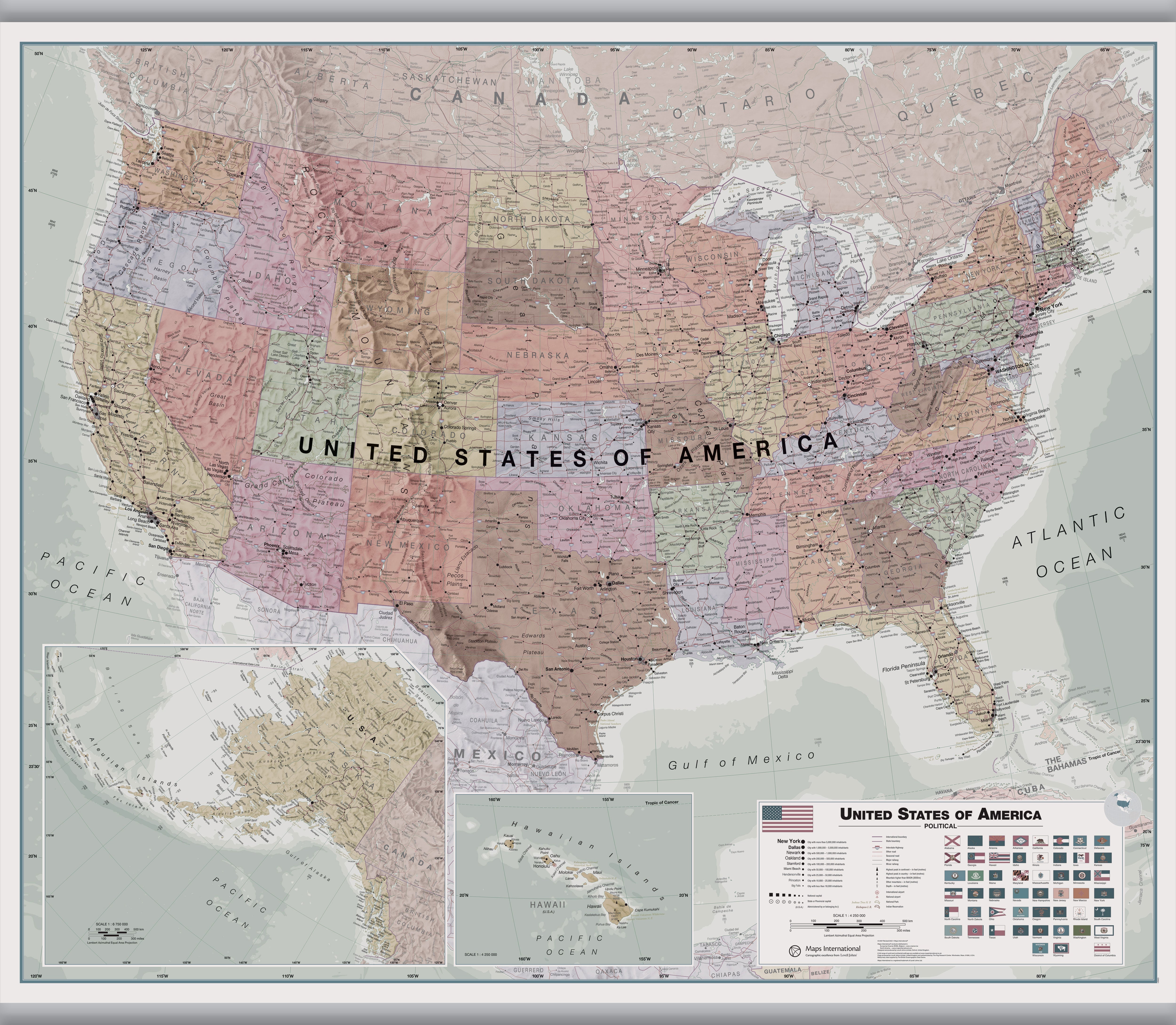CM00702_L_LAMHB - Executive USA Wall Map