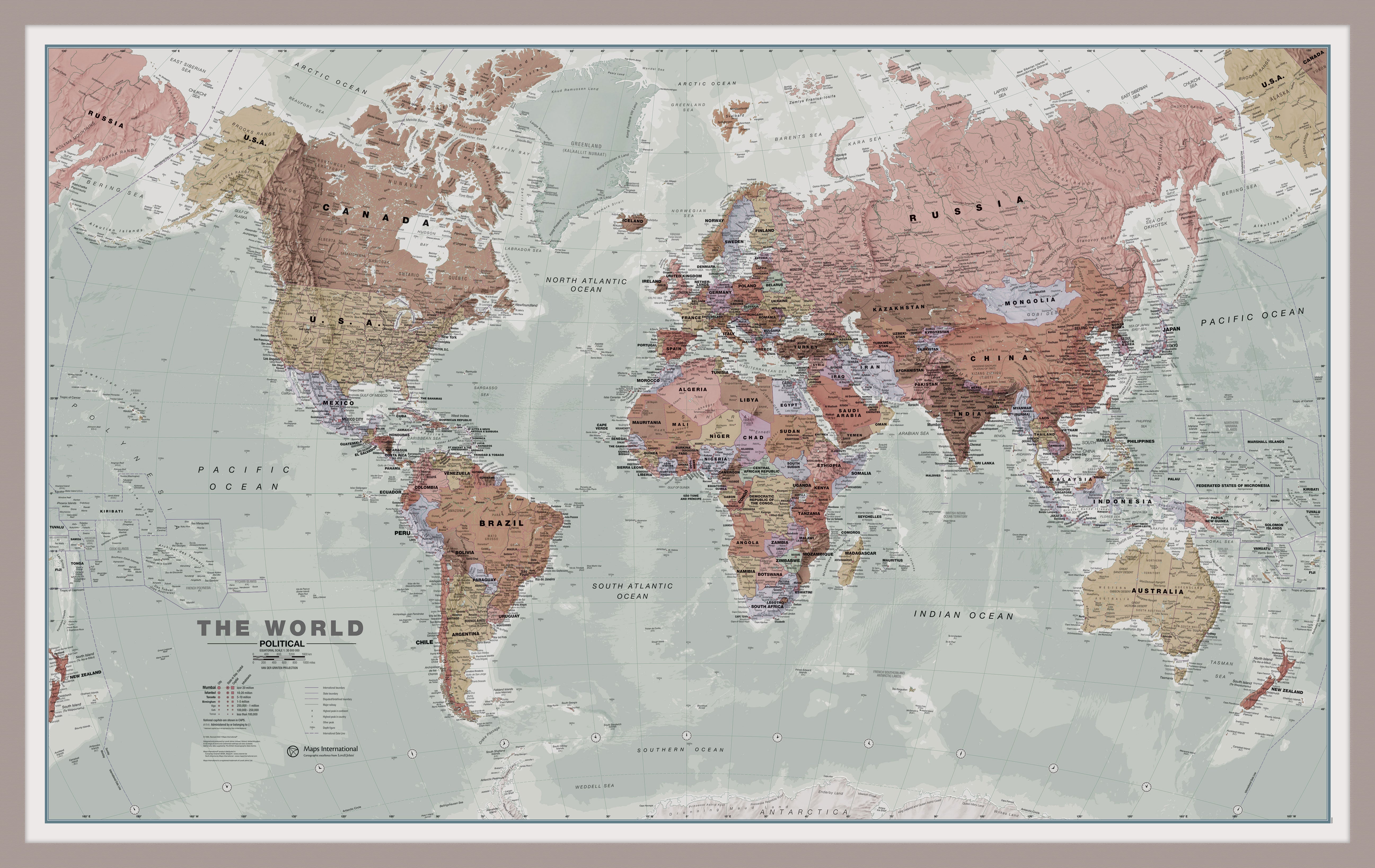 WM00671_M_PINAL - Executive World Wall Map Political