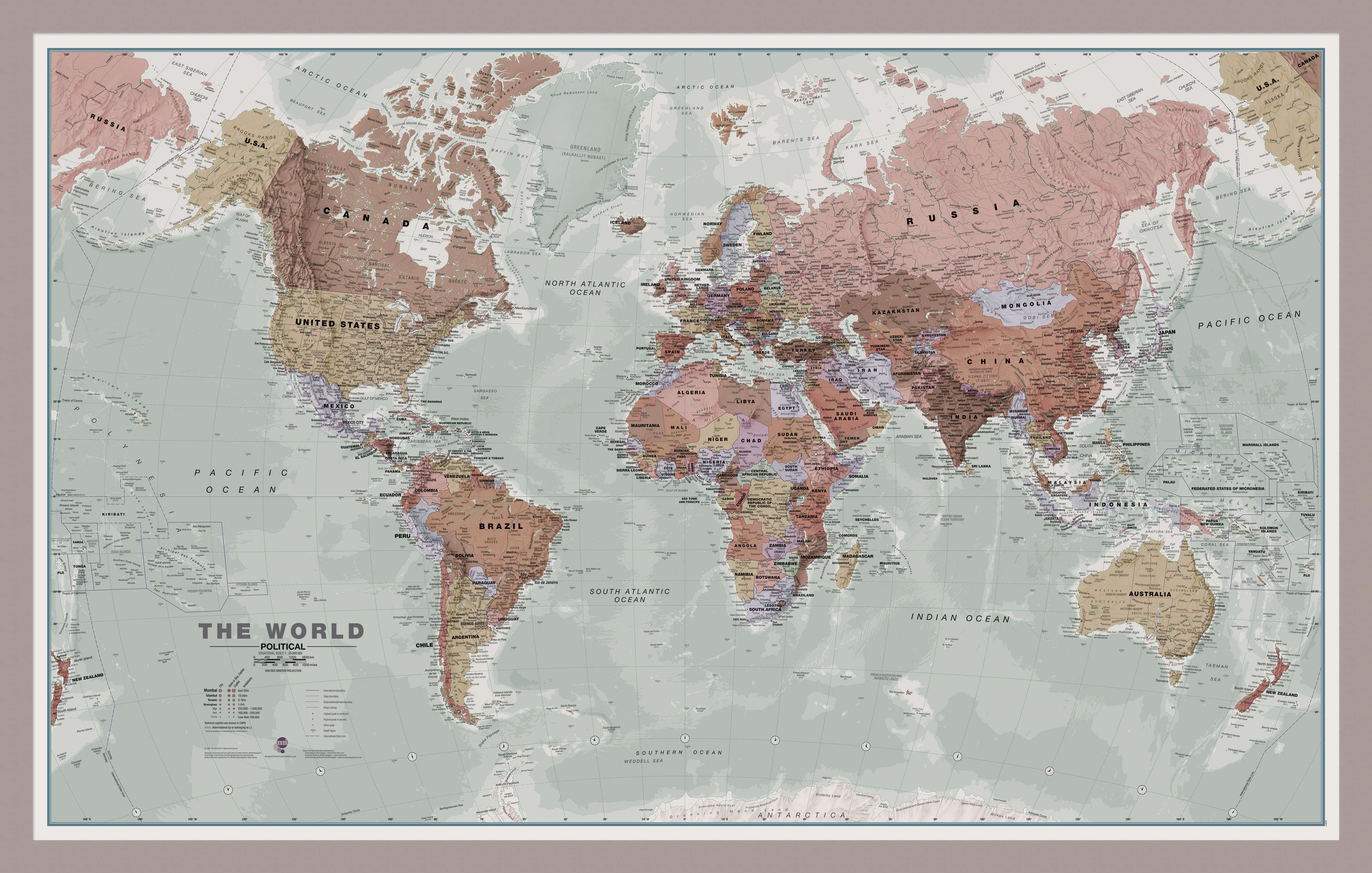 WM00671_M_MGFAL - Executive World Wall Map Political