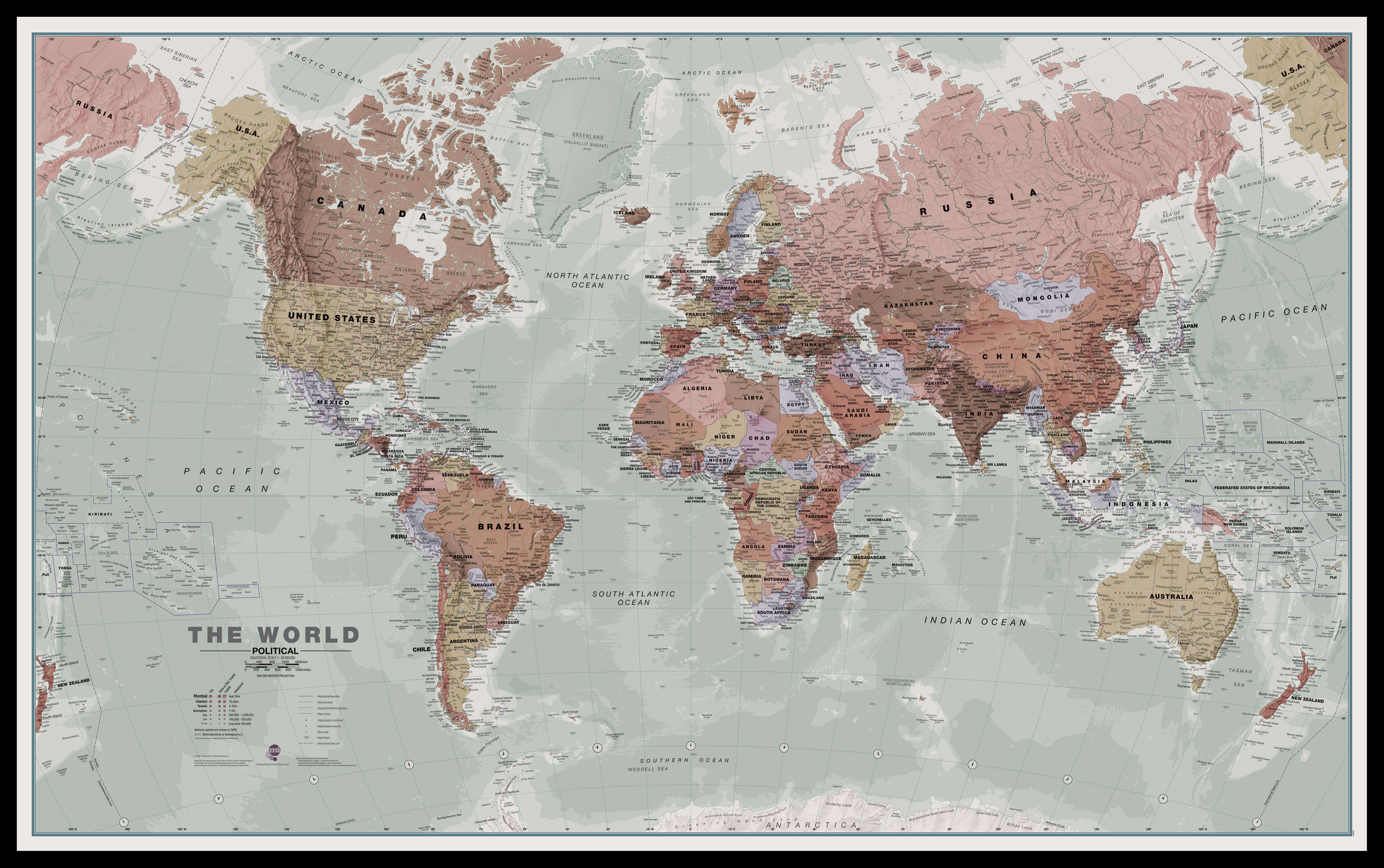 WM00671_H_LBDBL - Executive World Wall Map Political