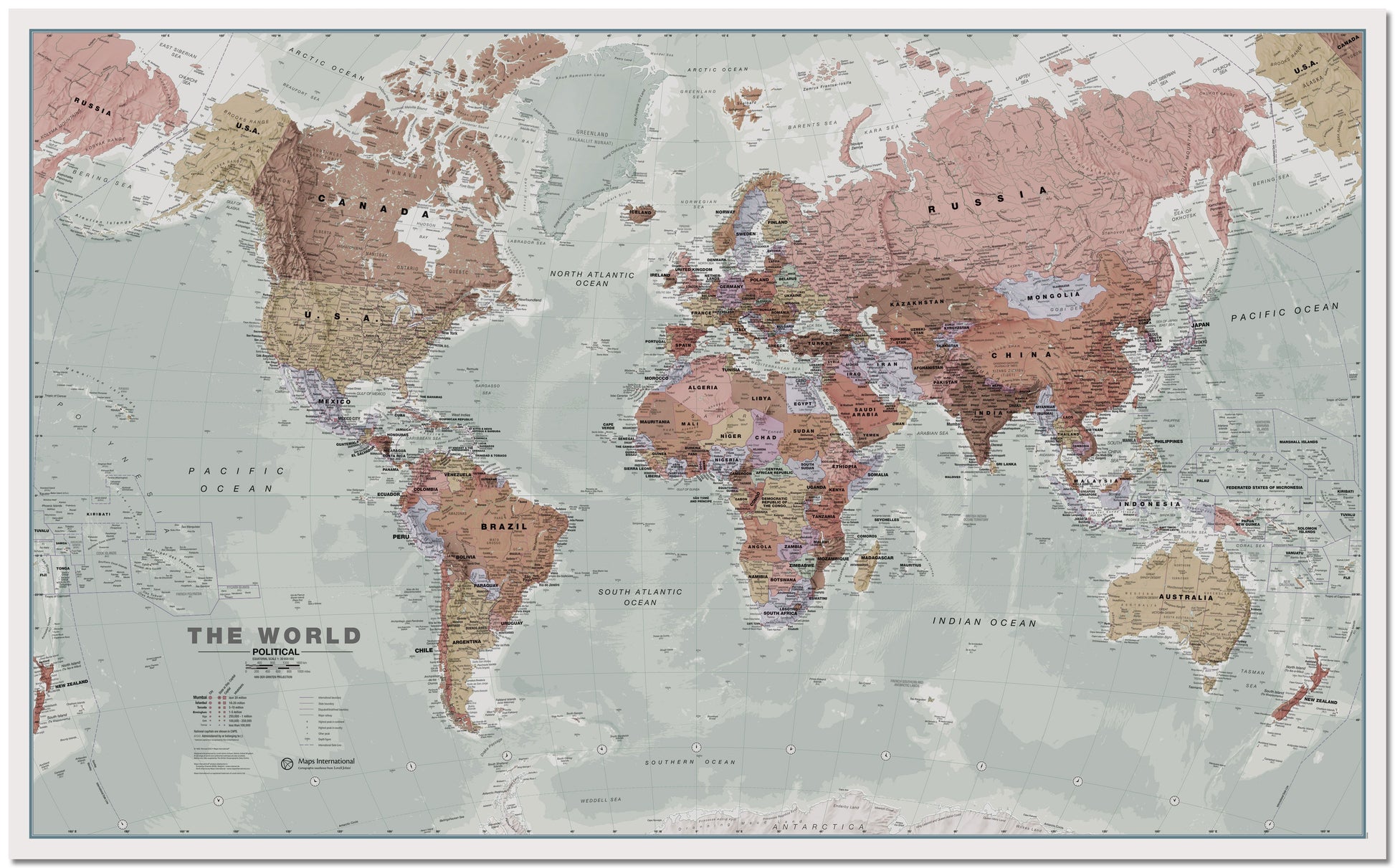 WM00671_M_PNBRD - Executive World Wall Map Political