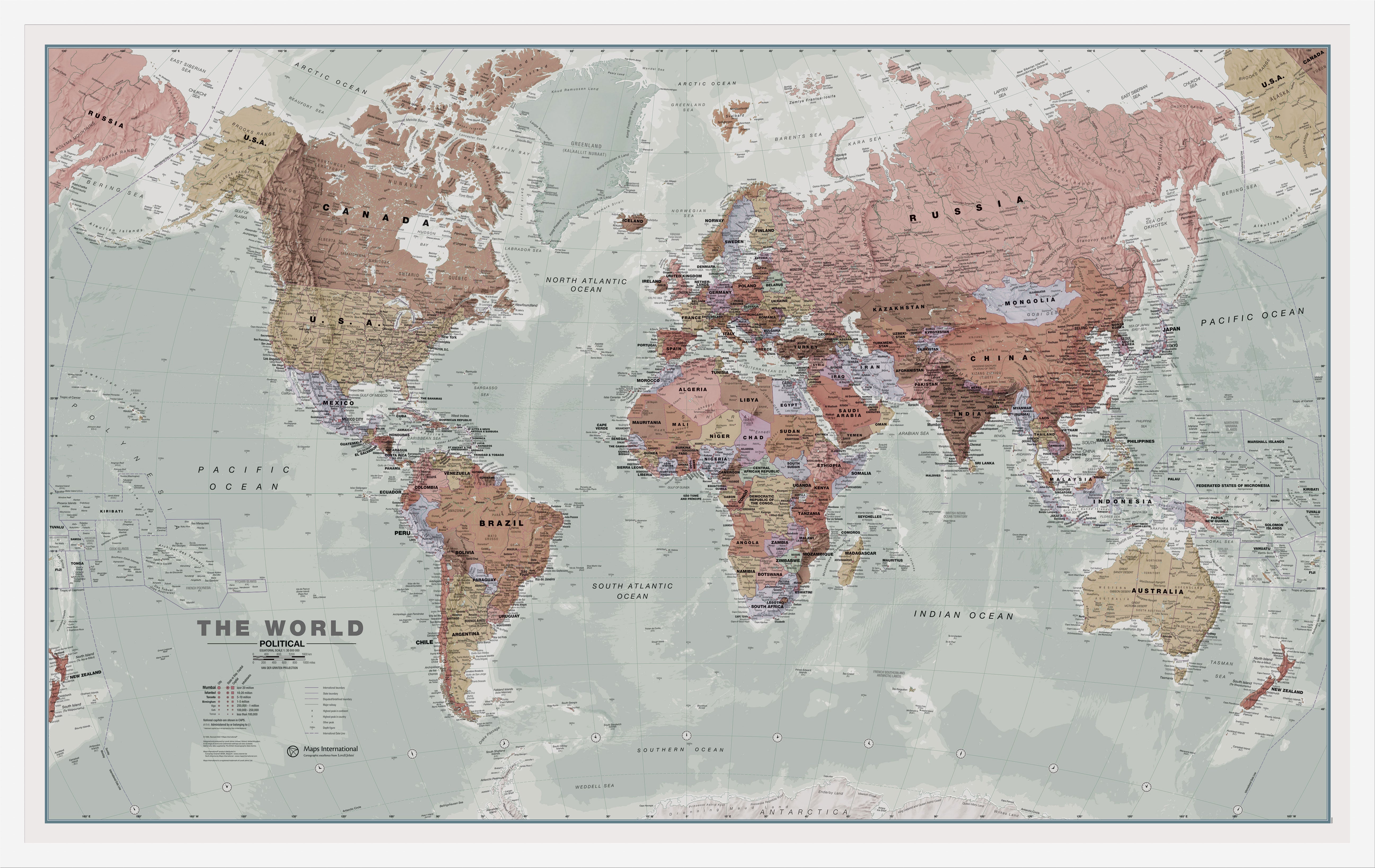 WM00671_L_LBWWH - Executive World Wall Map Political