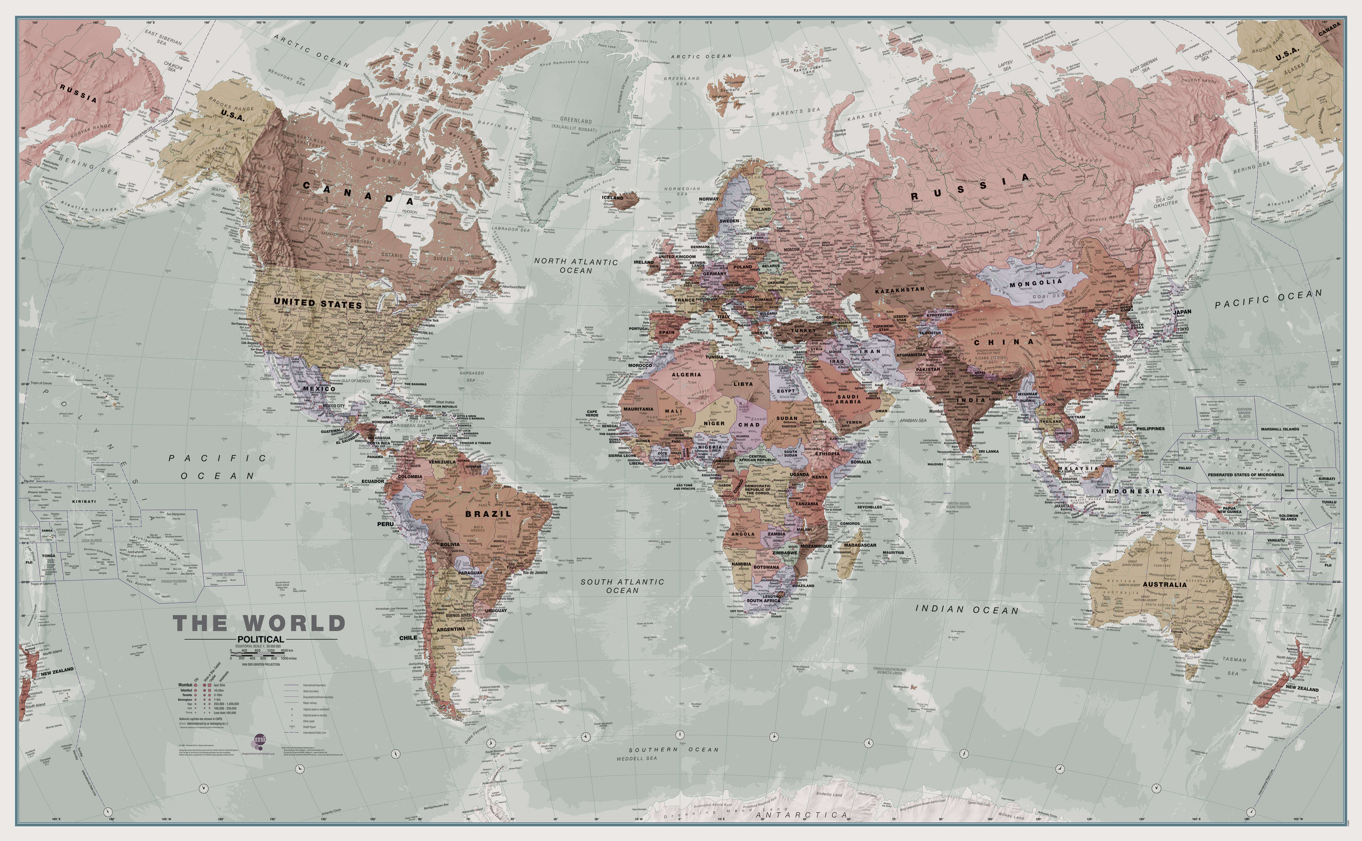 WM00671_L_CANRL - Executive World Wall Map Political