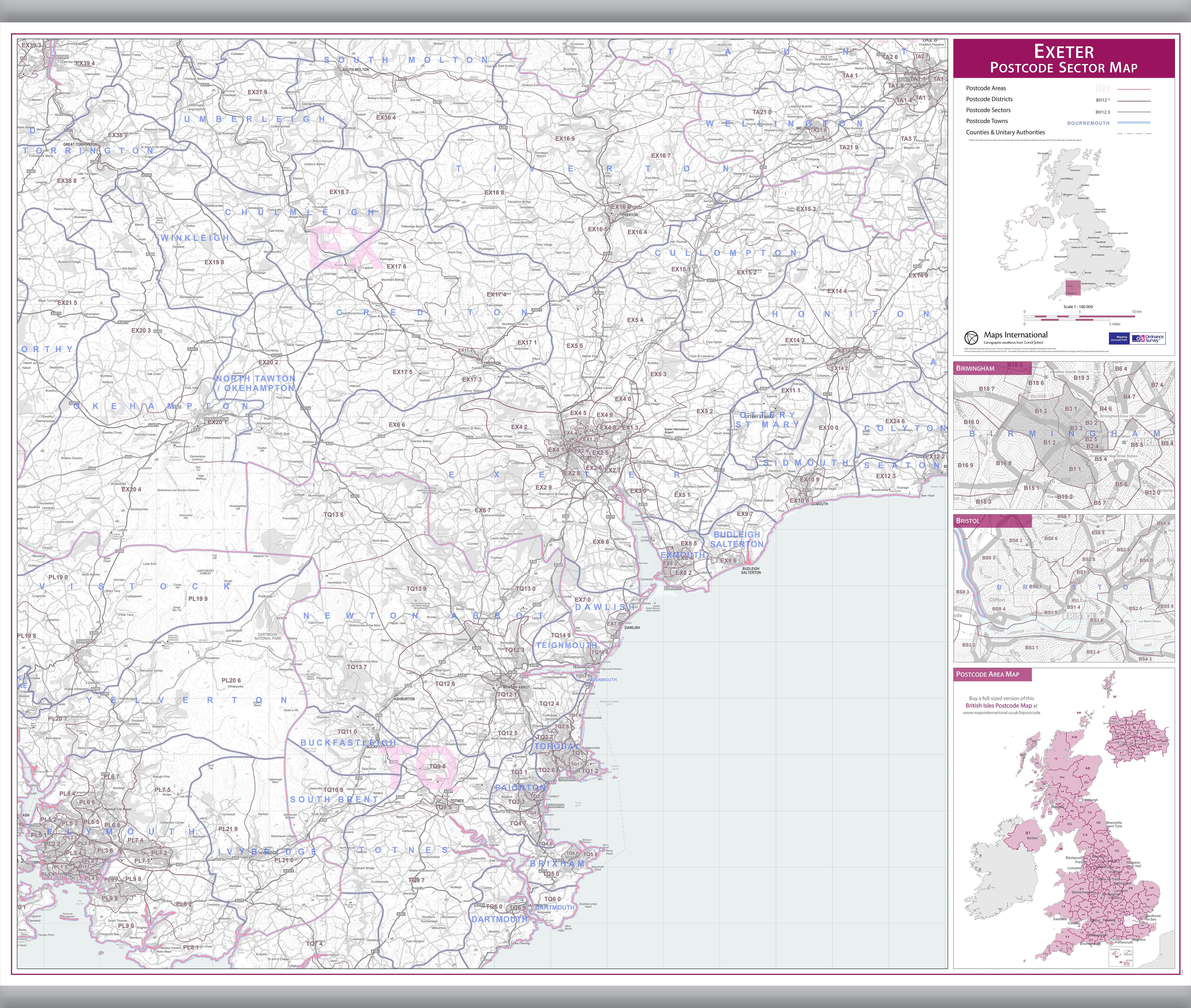UK00770_L_LAMHB - Exeter Postcode Sector Map