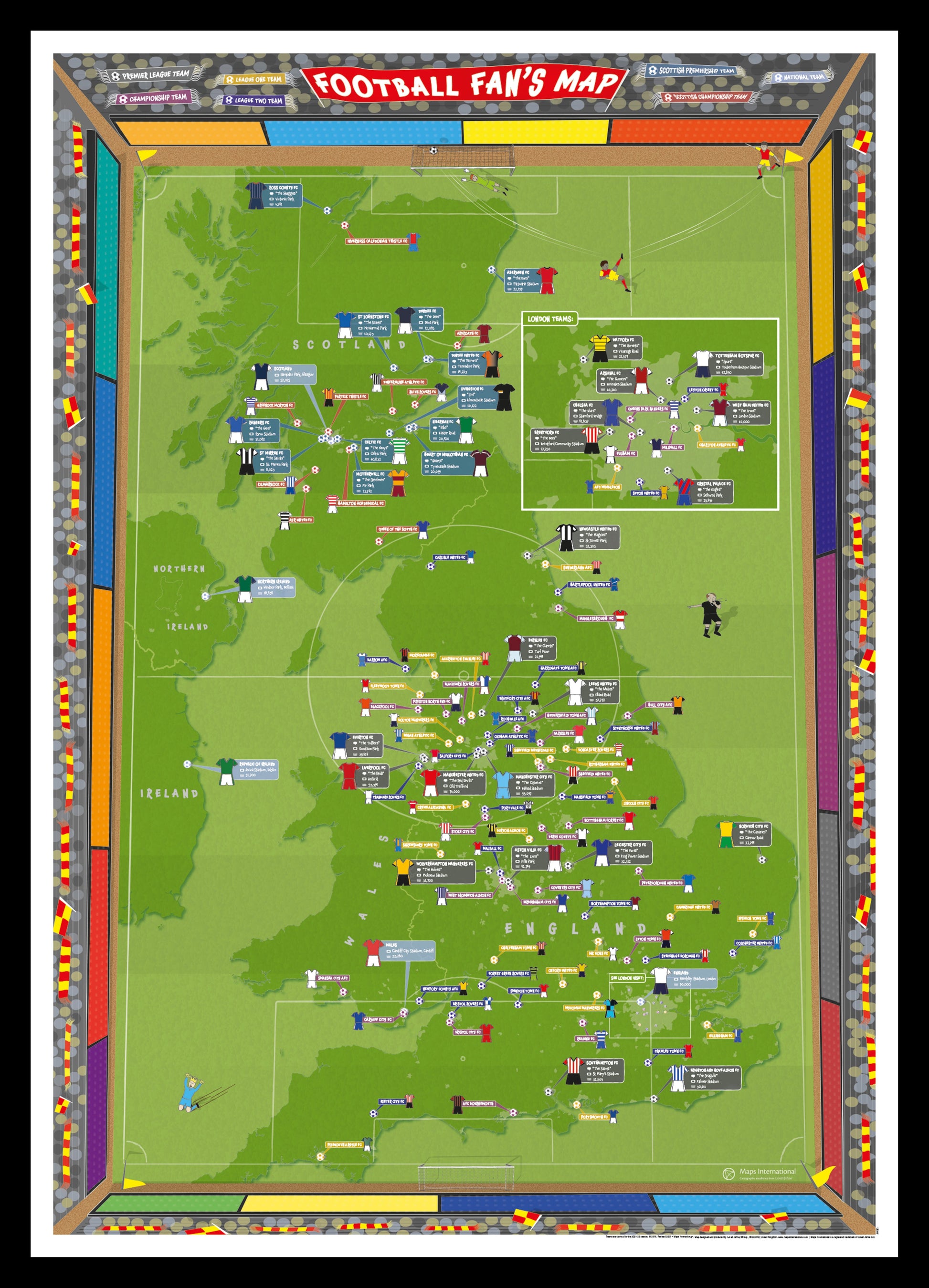 UK00887_M_PINBL - Football Fan's Stadium Map