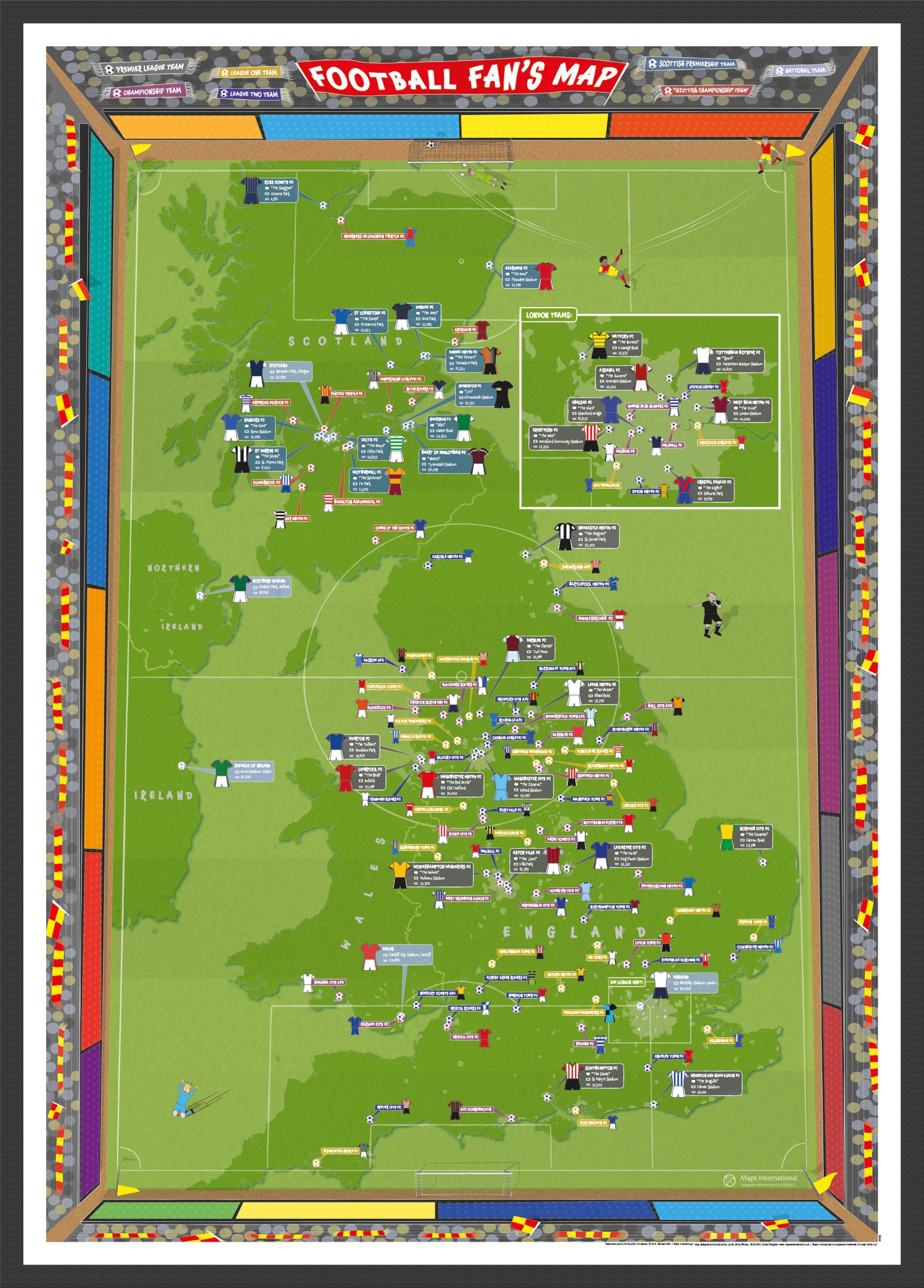 UK00887_L_WDBLA - Football Fan's Stadium Map