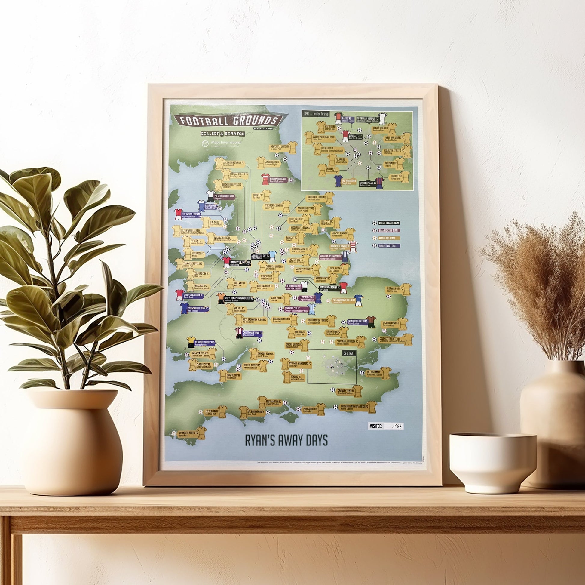 UK01618_3_BWOAK - Scratch Off 92 Football Grounds Print
