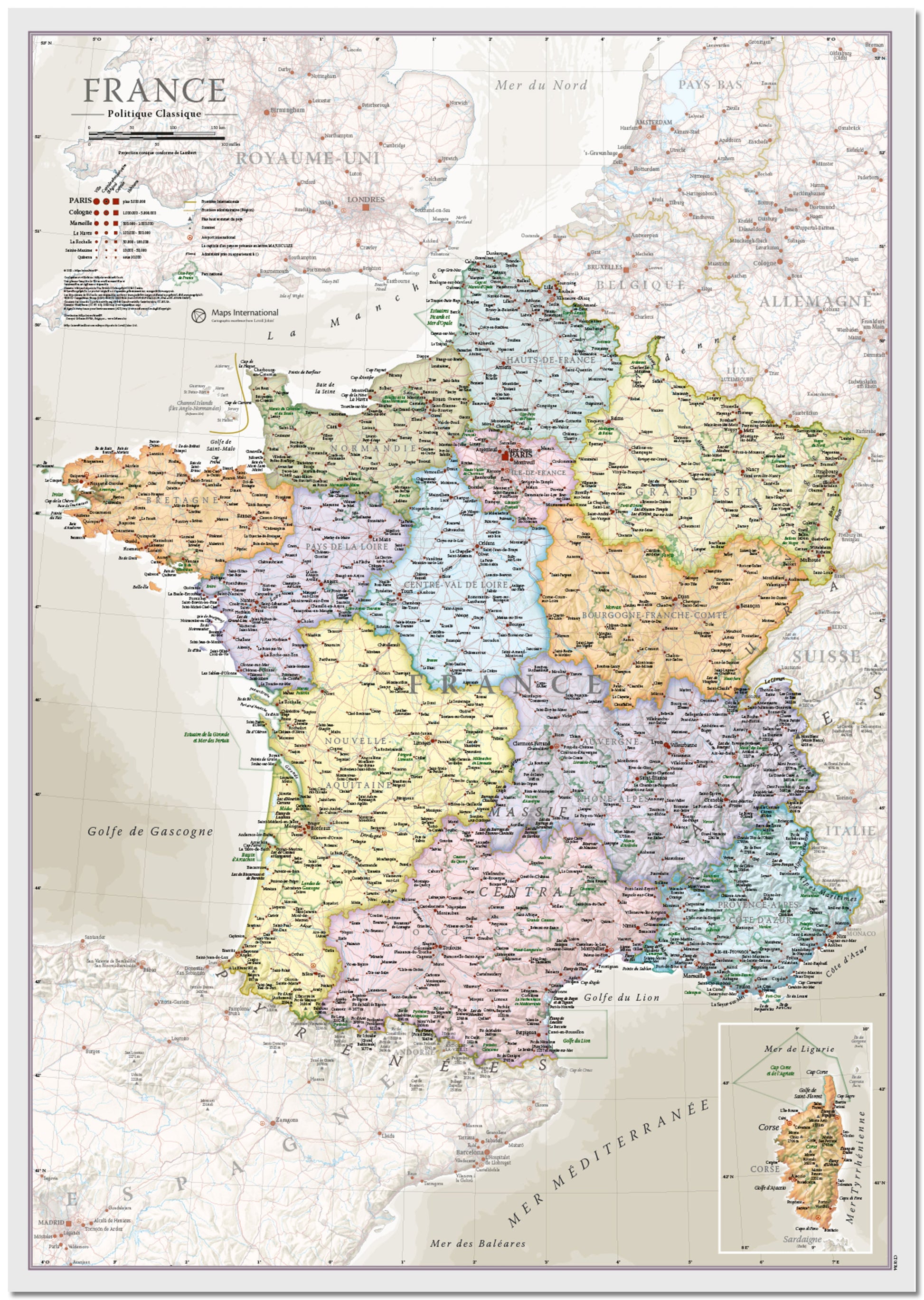 CM01744_L_LMBRD - France Classic Wall Map