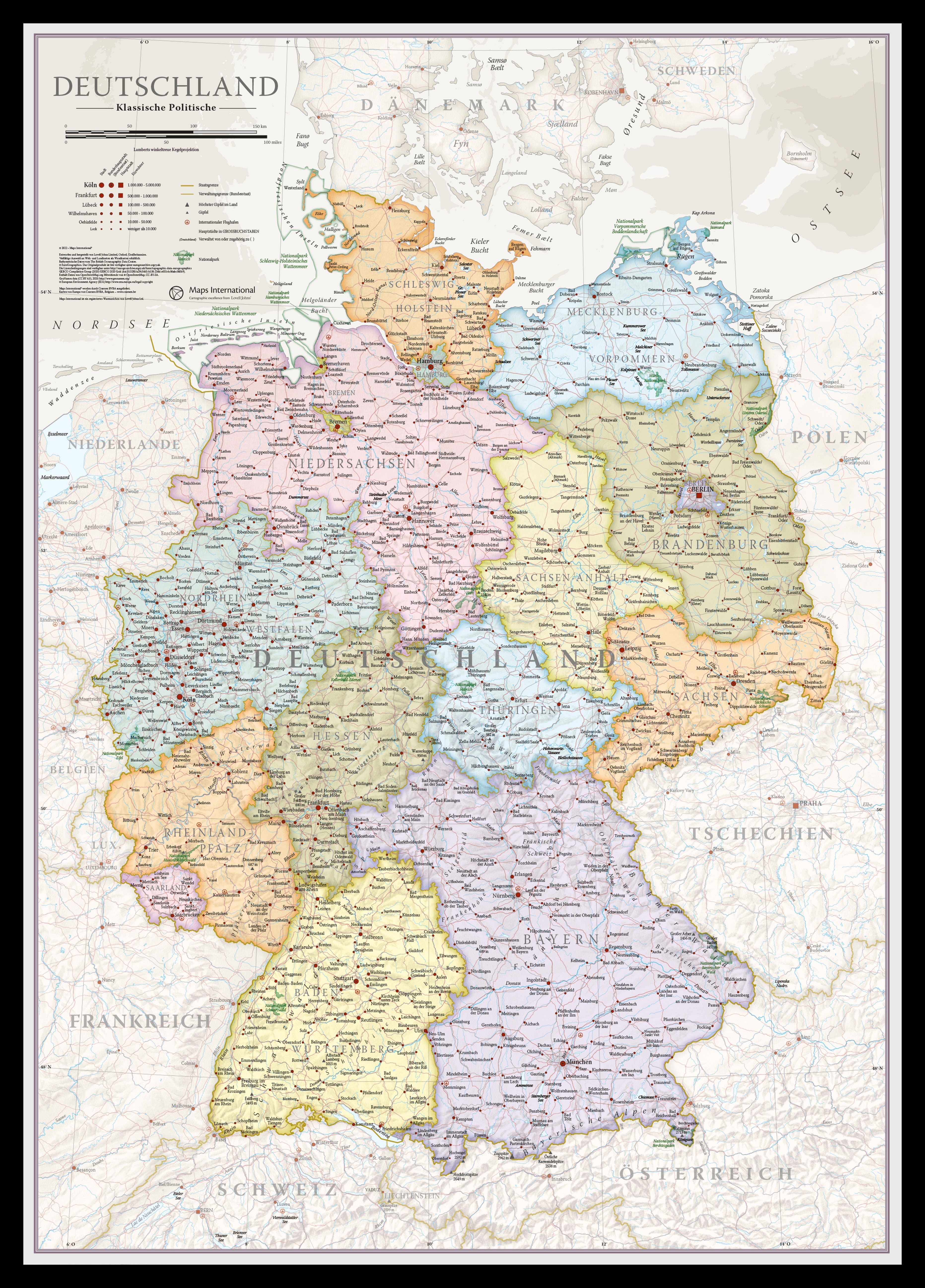 CM01743_S_PINBL - Germany Classic Wall Map