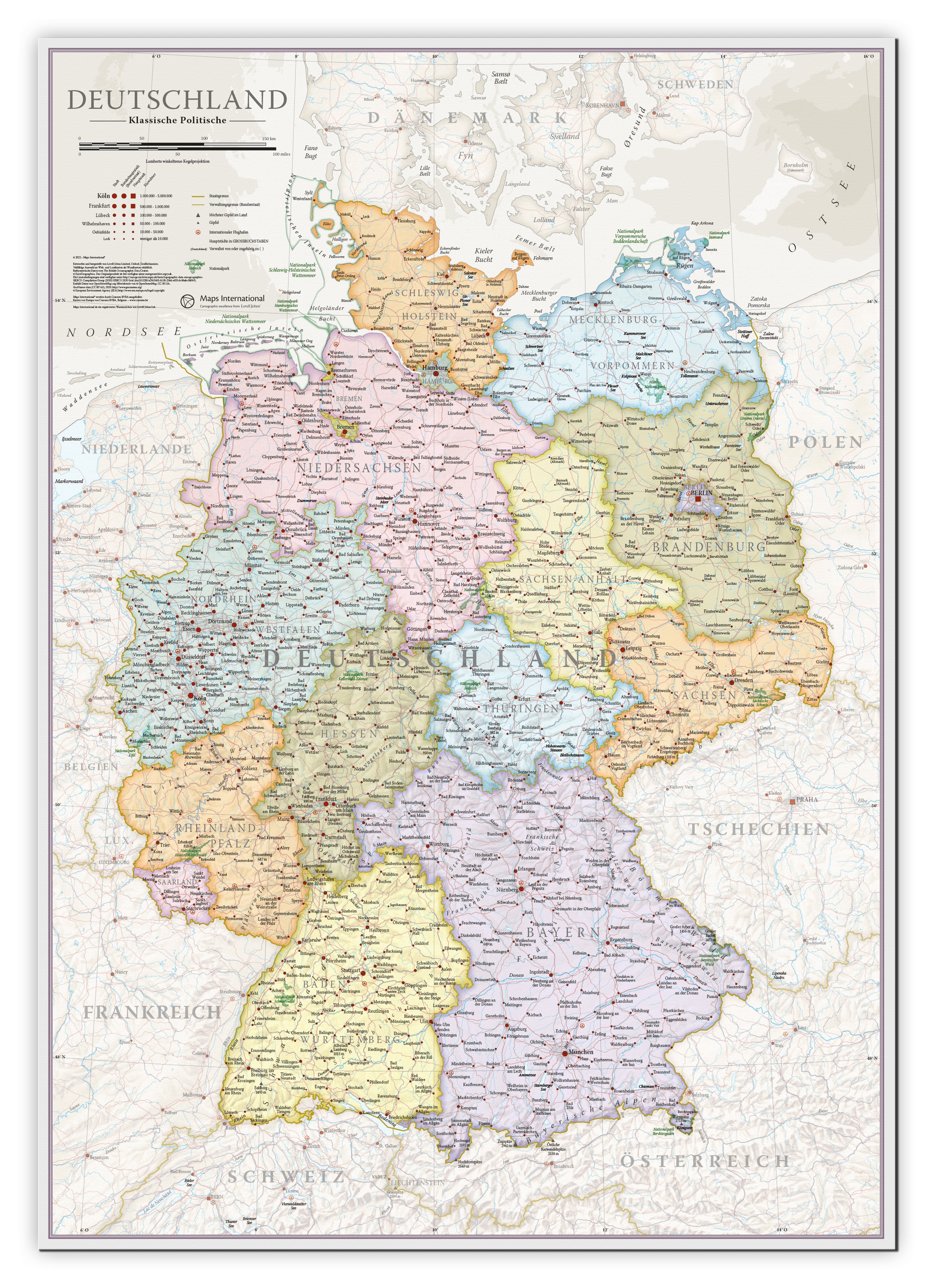 CM01743_S_CANVA - Germany Classic Wall Map