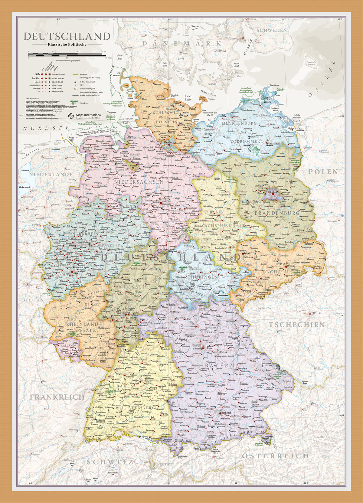 CM01743_M_WDOAK - Germany Classic Wall Map