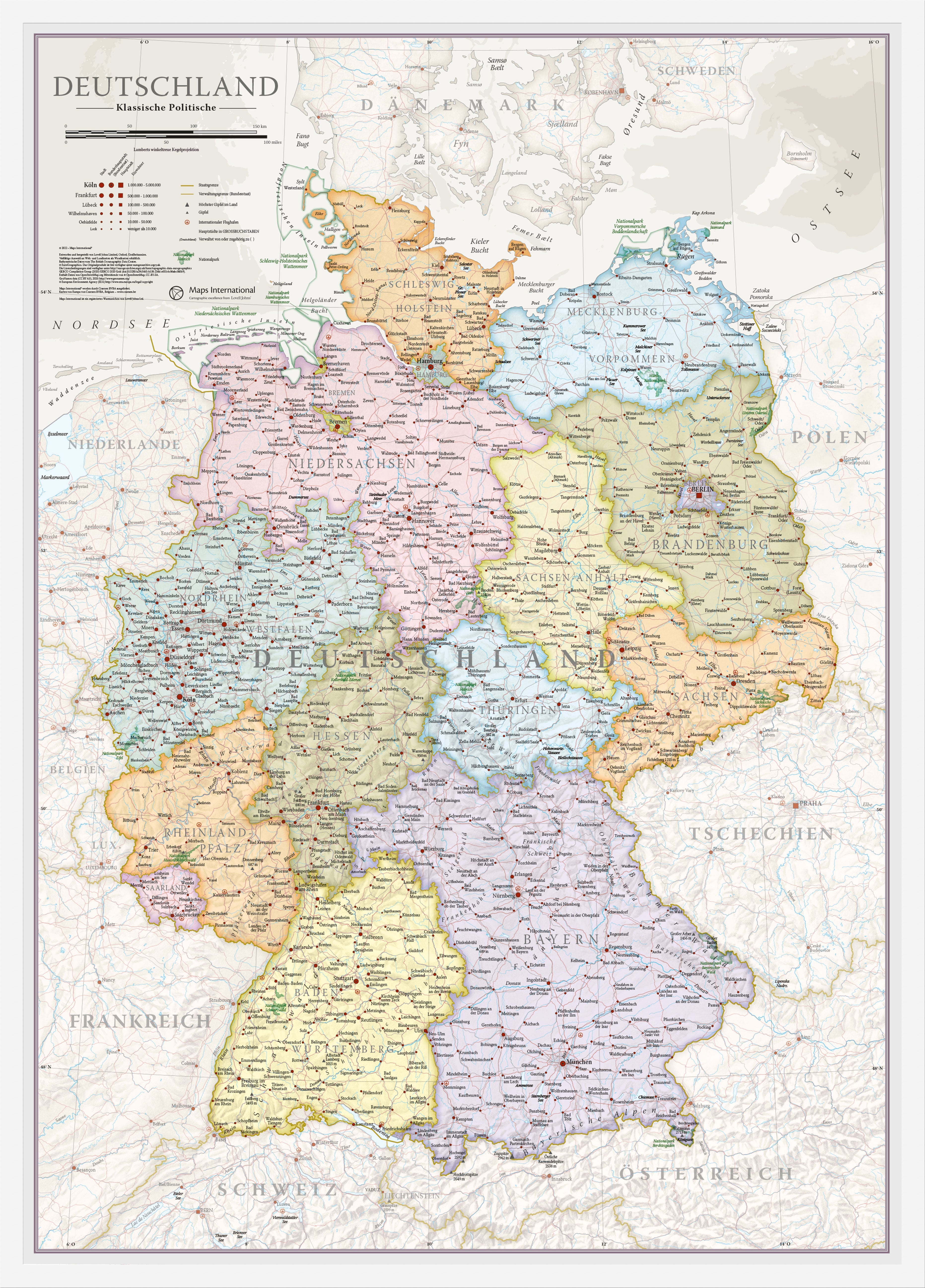CM01743_S_WDWHI - Germany Classic Wall Map
