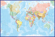 WM01137_H_MURAL - Giant World Map Mural - Blue Ocean