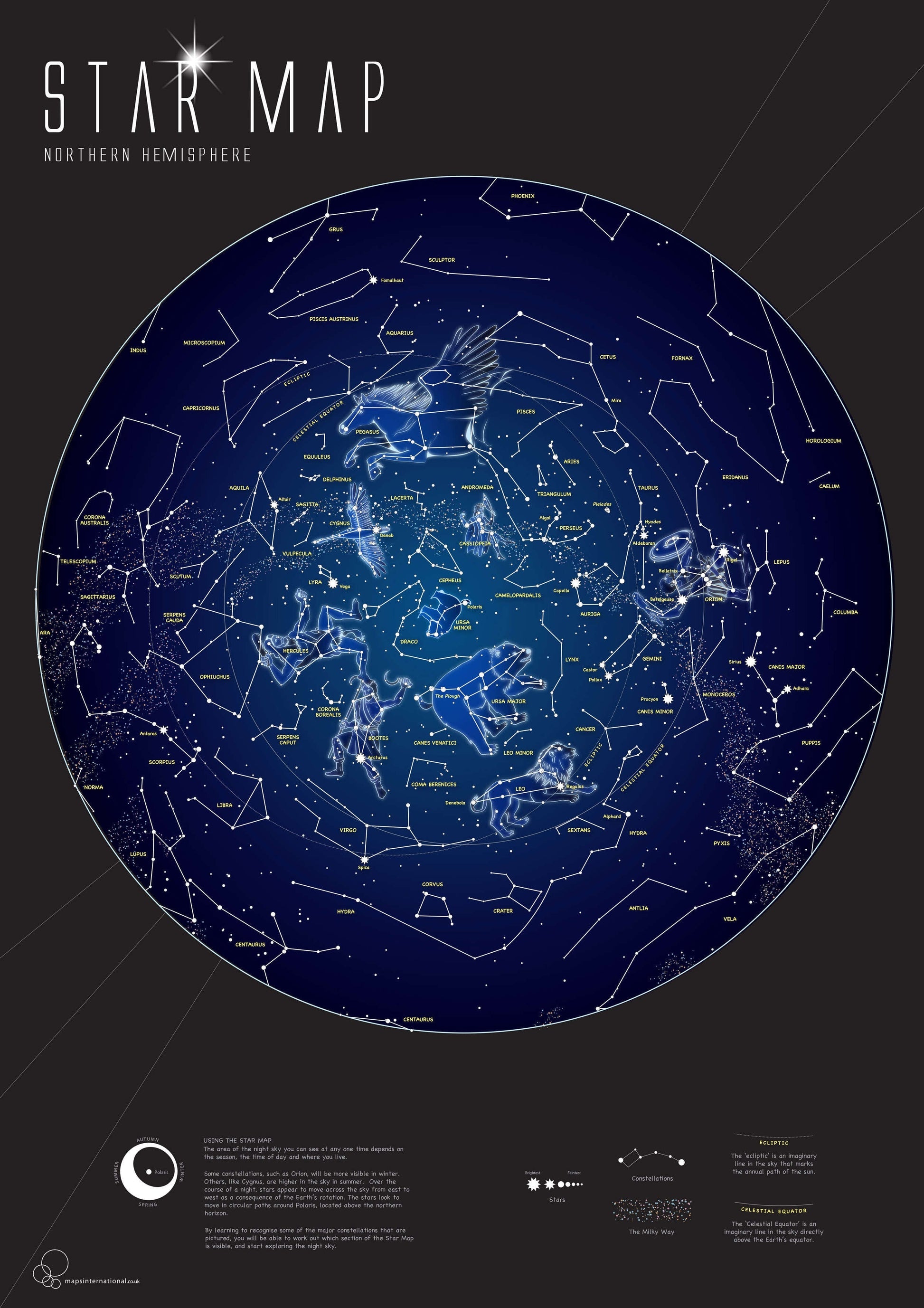 WM01108_M_BWWHI - Glow in the Dark Star Map