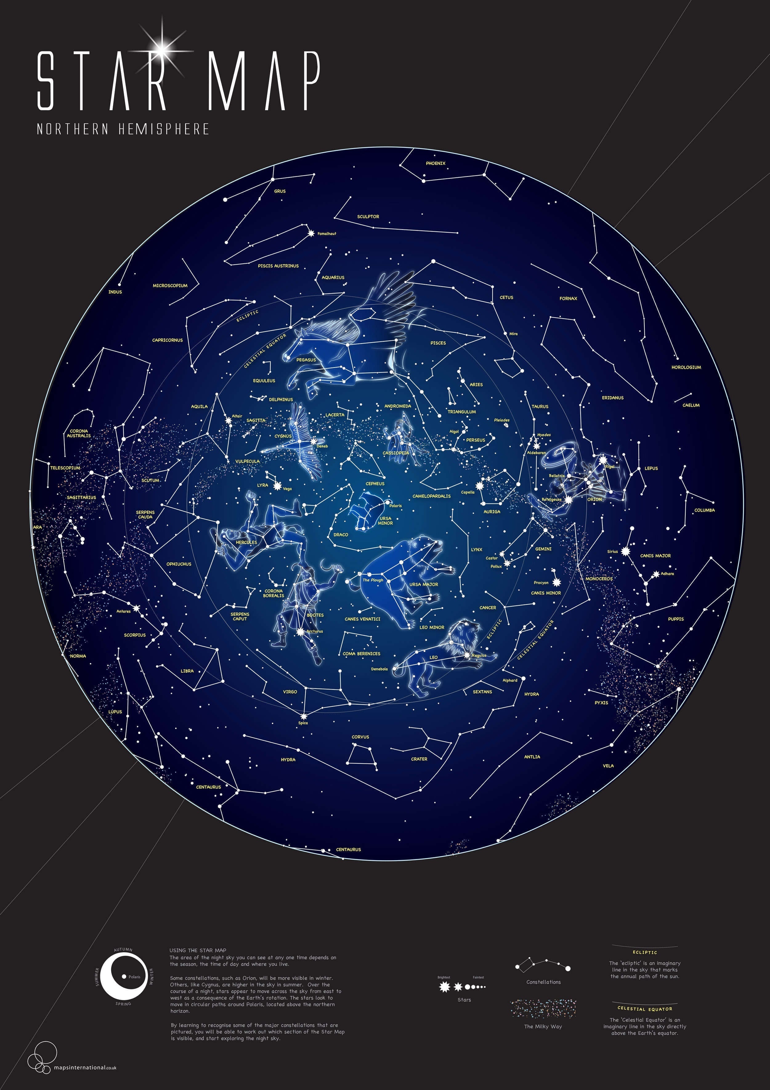 WM01108_M_BWWHI - Glow in the Dark Star Map