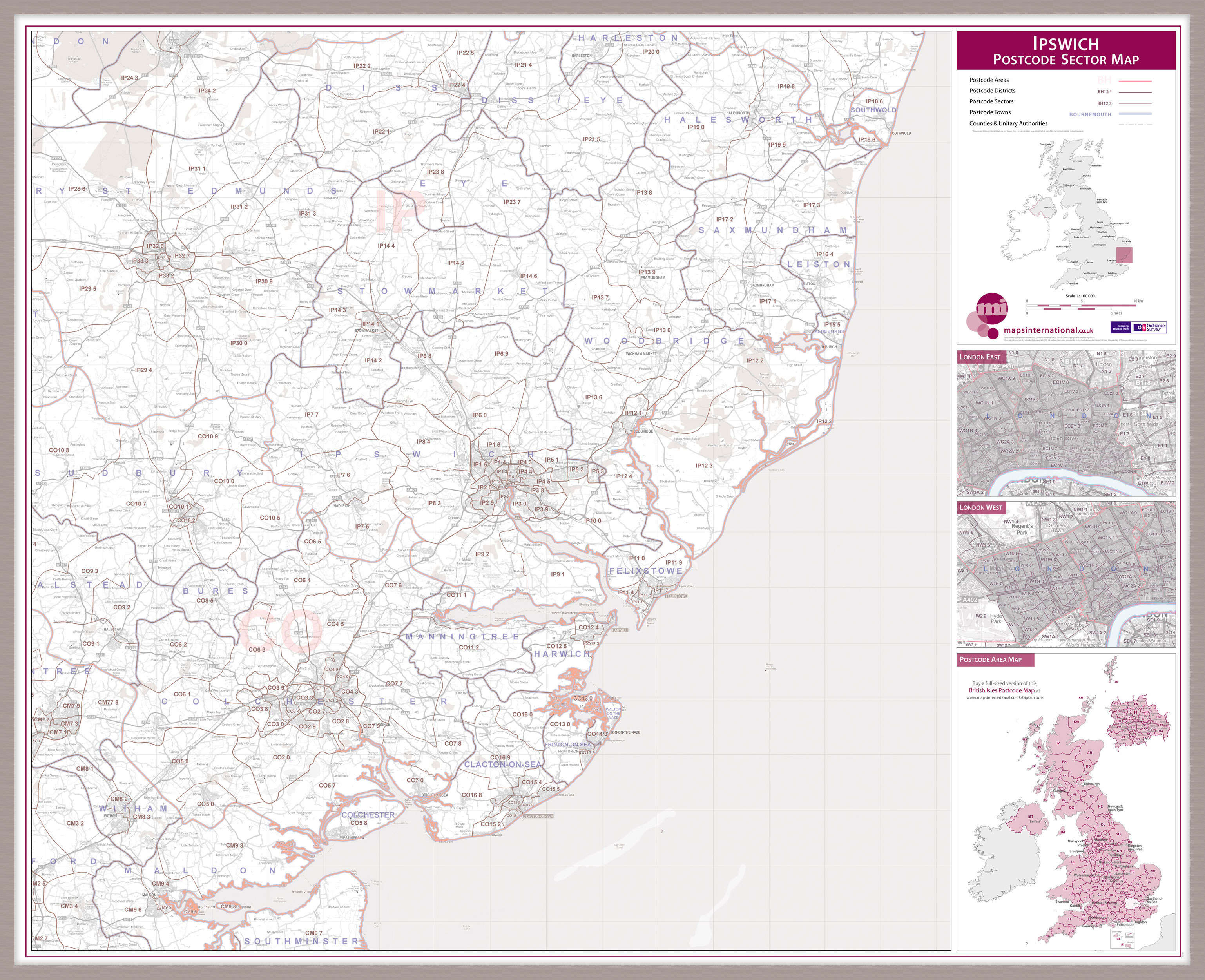 UK00773_L_LBDAL - Ipswich Postcode Sector Map