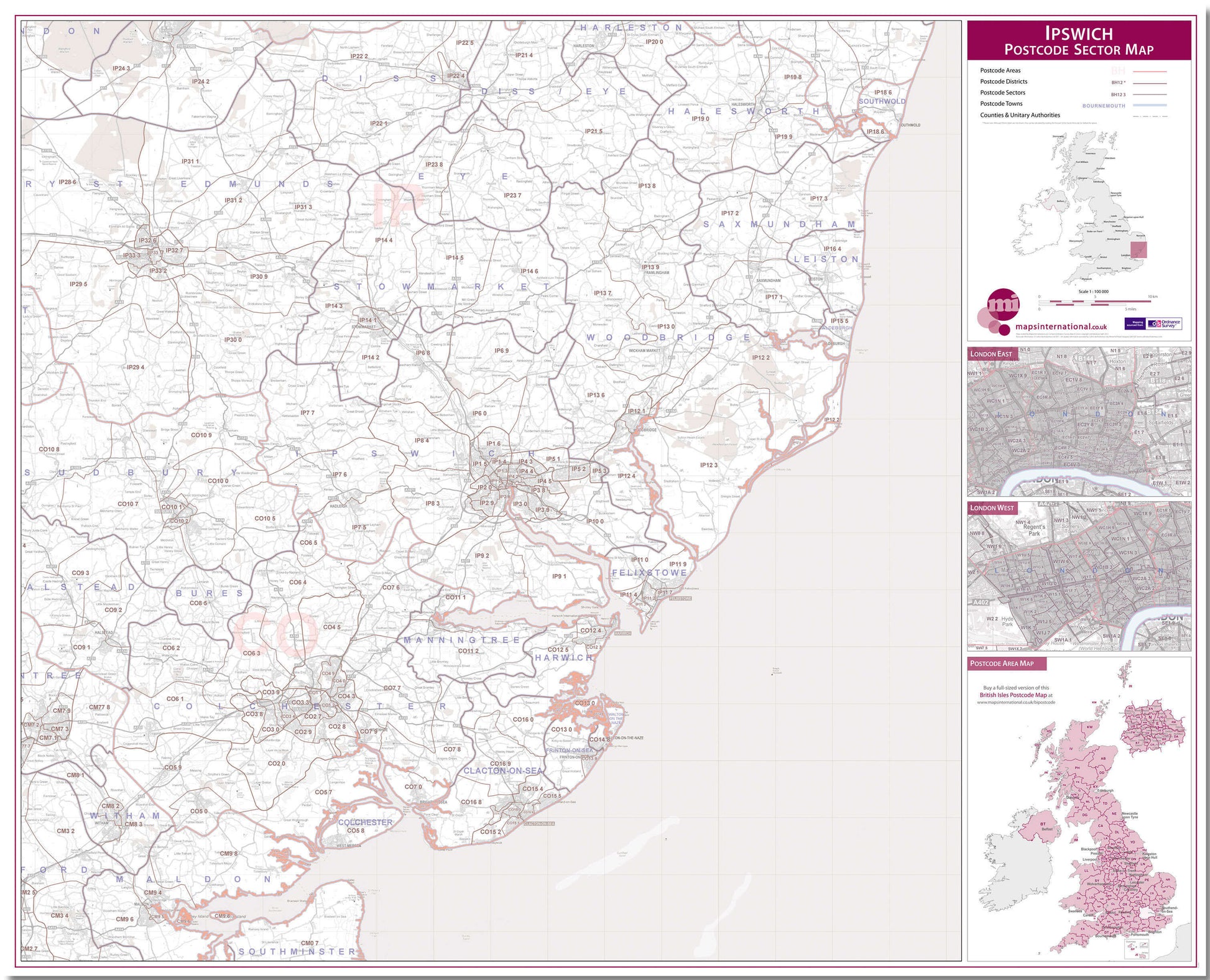 UK00773_L_LMBRD - Ipswich Postcode Sector Map