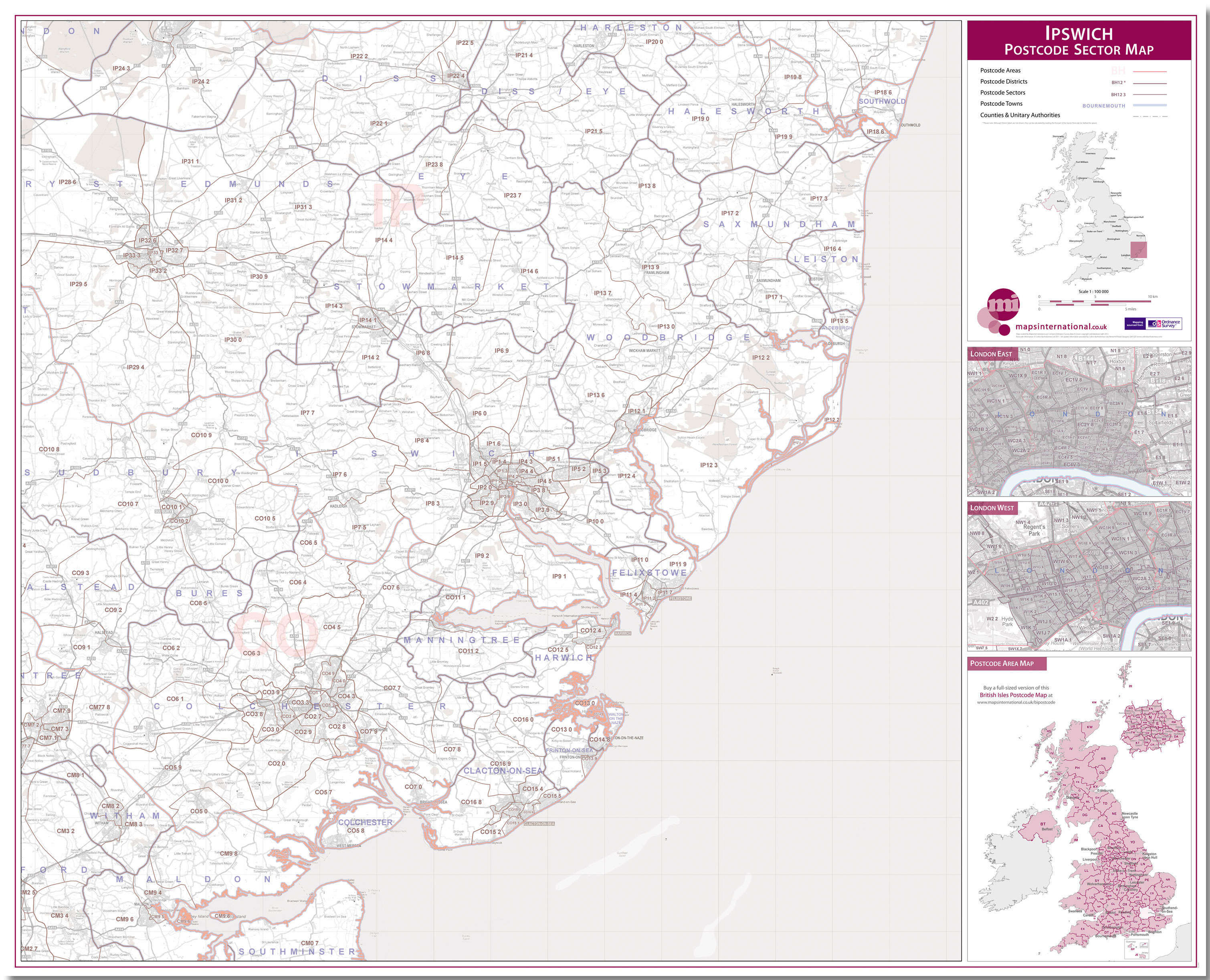UK00773_L_LMBRD - Ipswich Postcode Sector Map