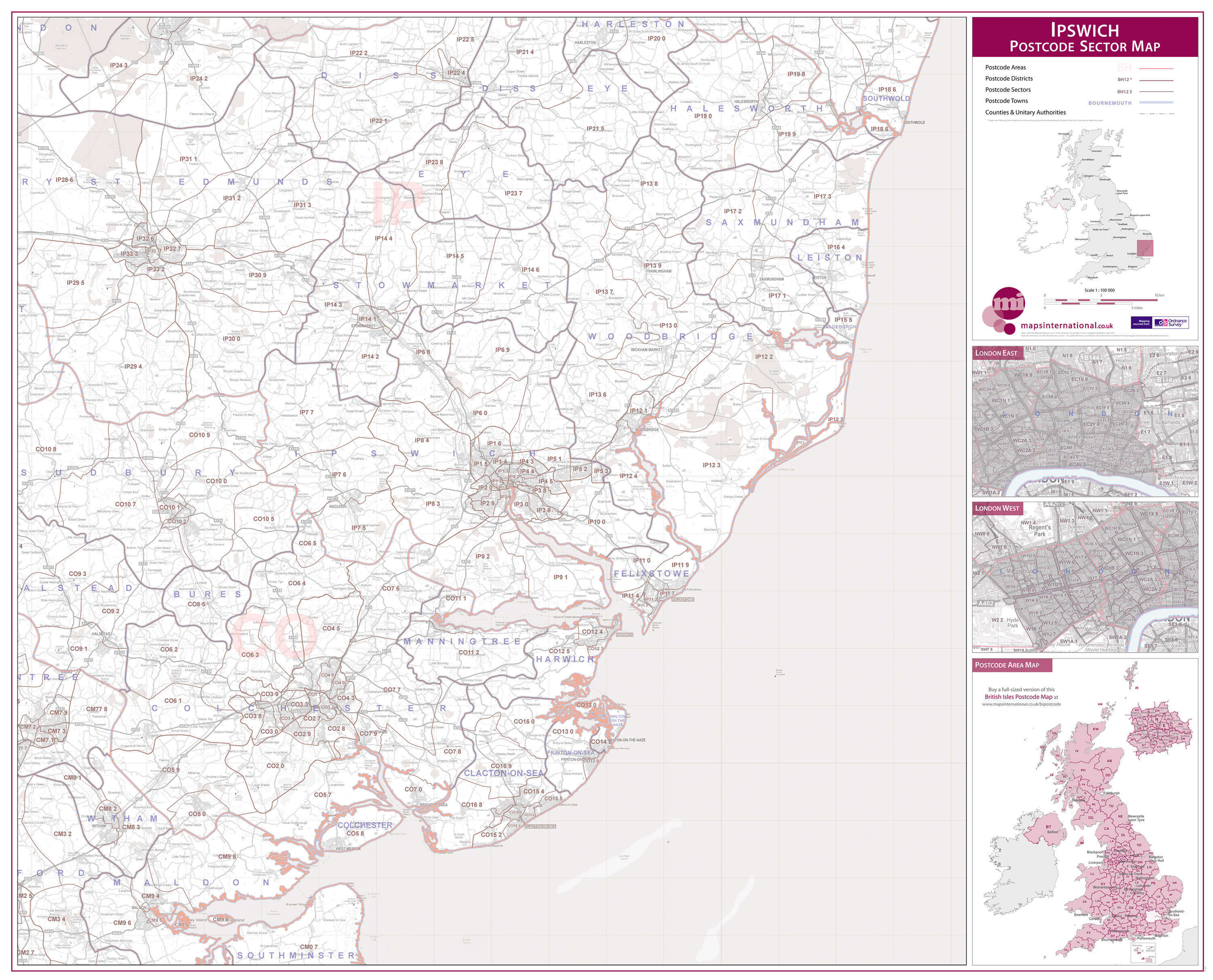 UK00773_L_LAMIN - Ipswich Postcode Sector Map