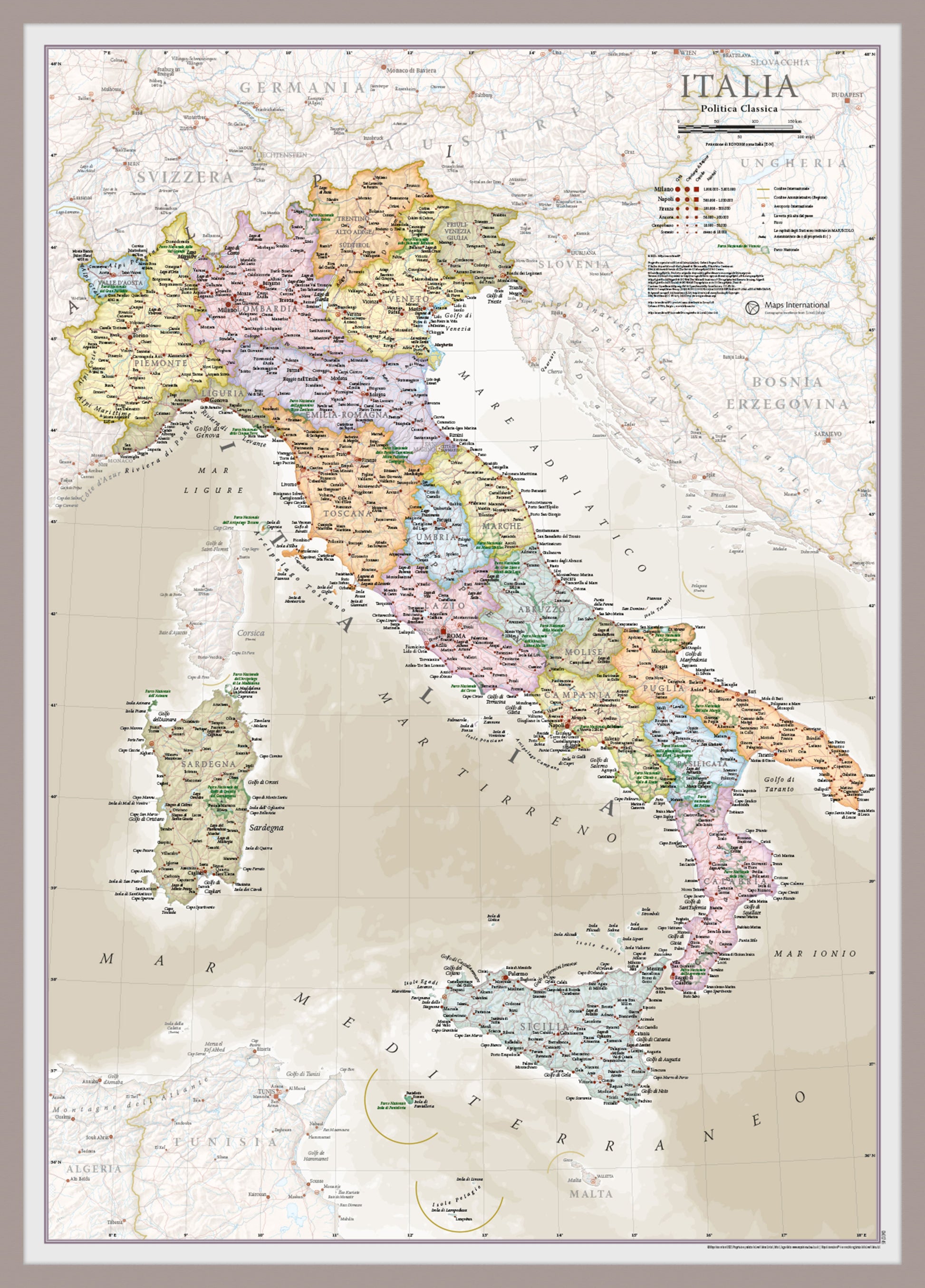 CM01746_S_PINAL - Italy Classic Wall Map