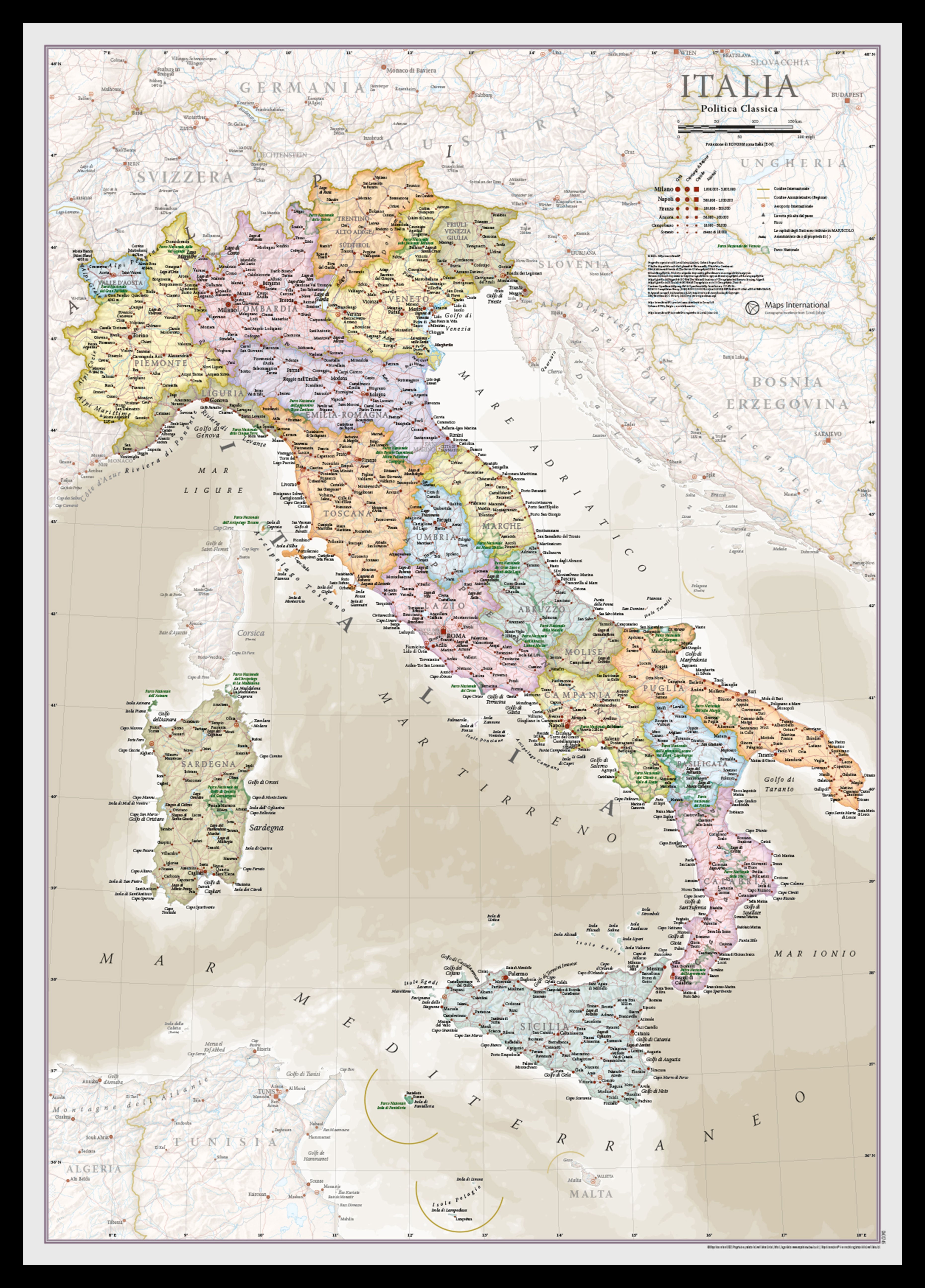 CM01746_S_PINBL - Italy Classic Wall Map