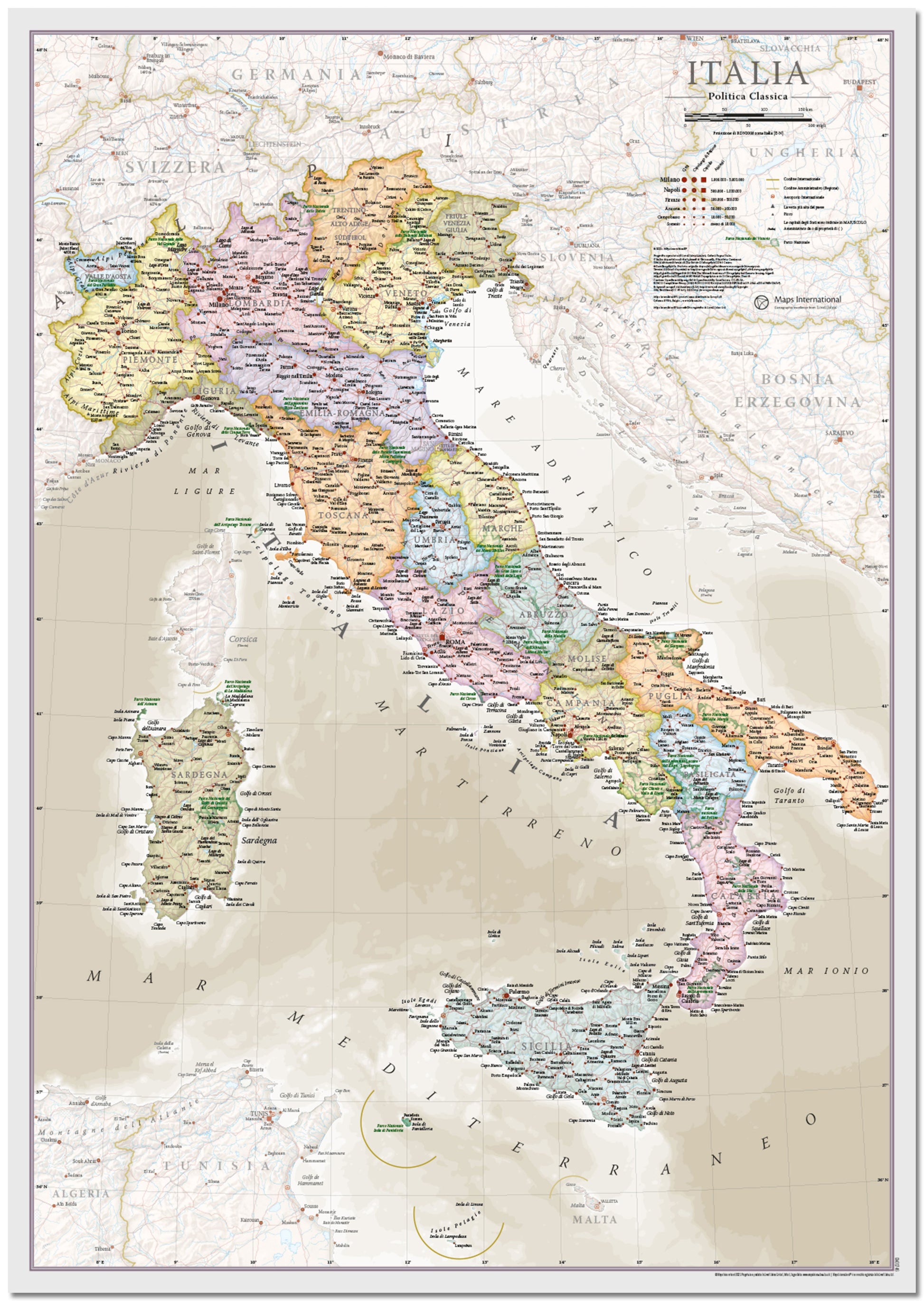 CM01746_L_LMBRD - Italy Classic Wall Map