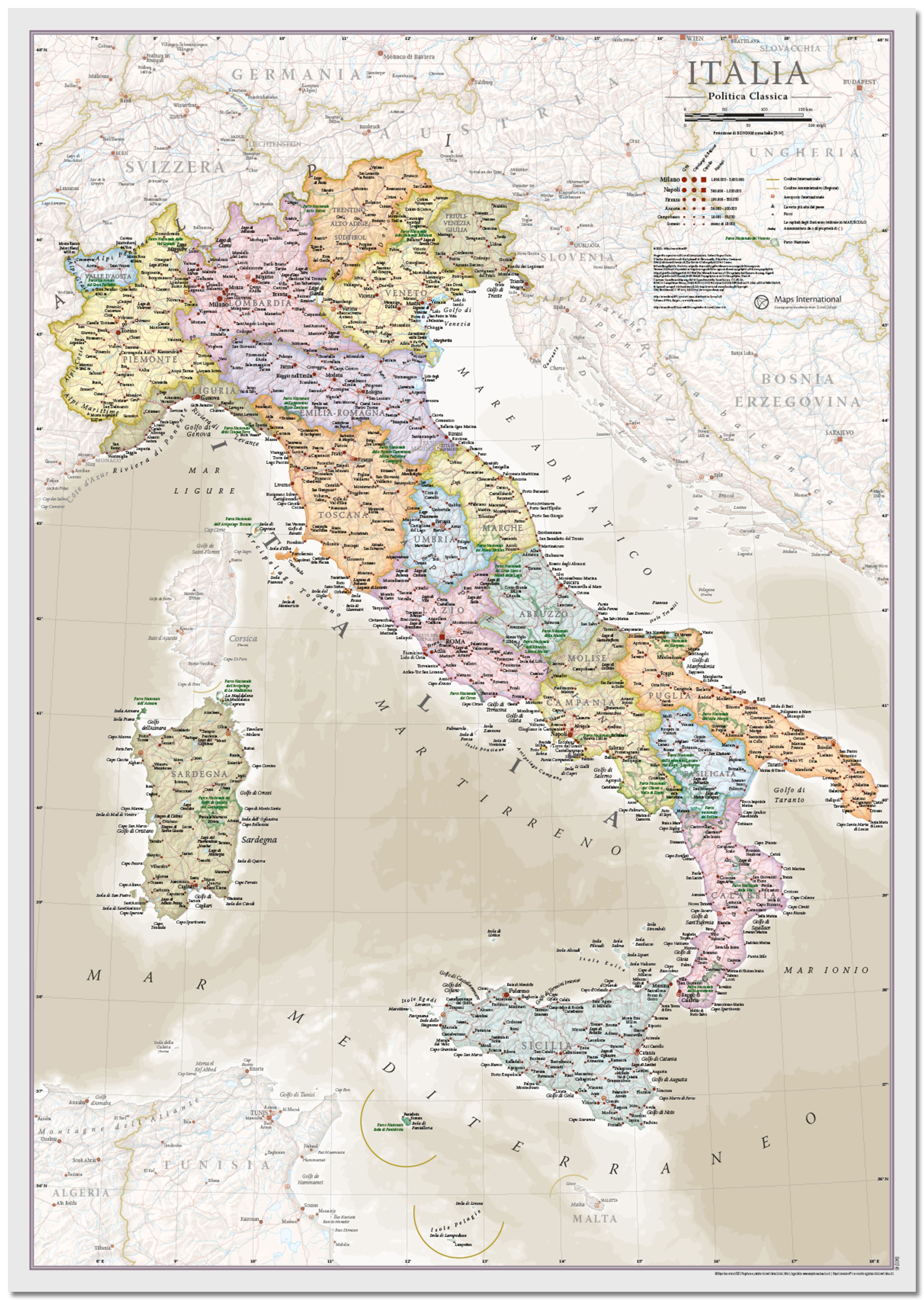 CM01746_L_LMBRD - Italy Classic Wall Map