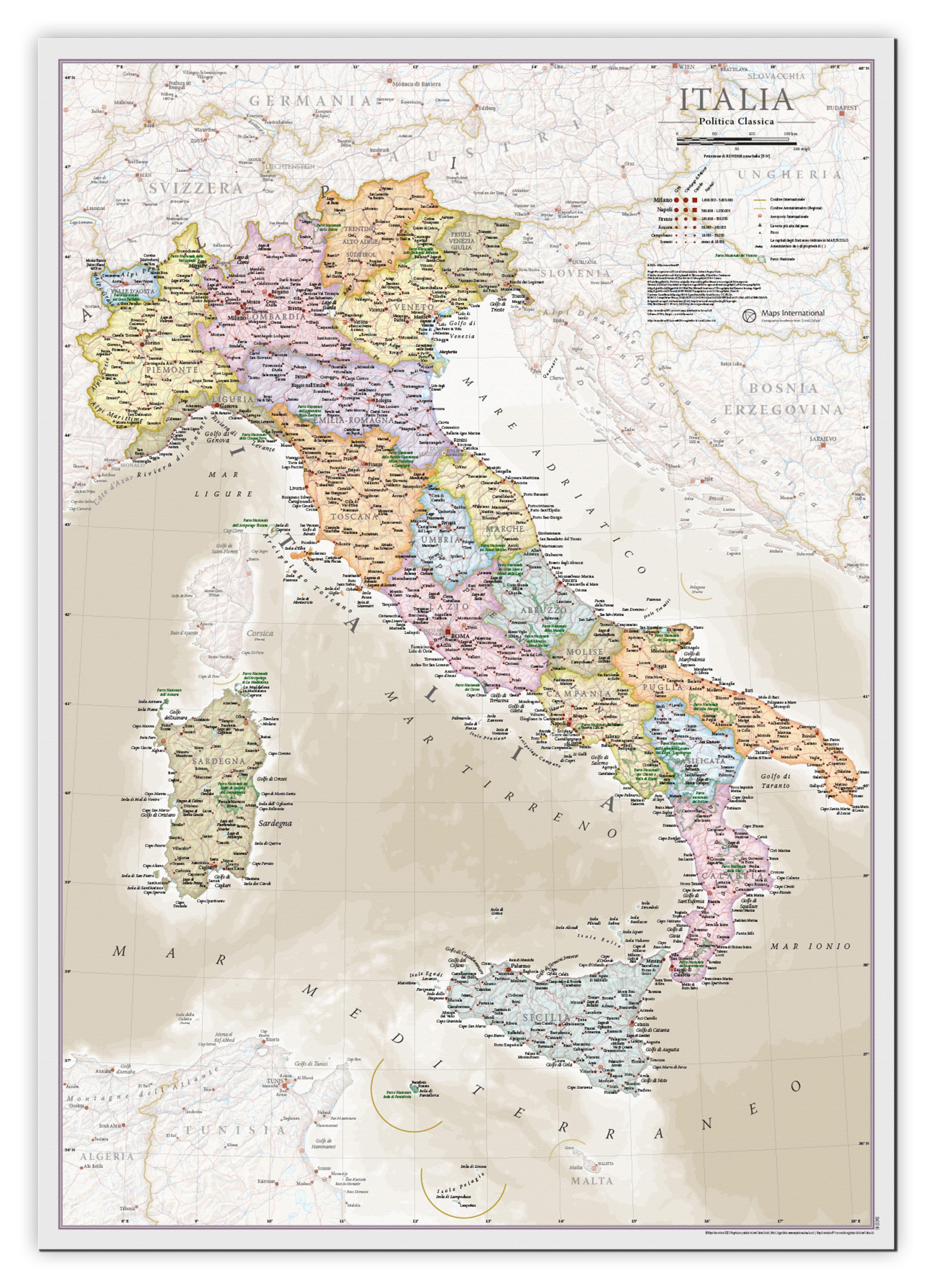 CM01746_M_CANVA - Italy Classic Wall Map