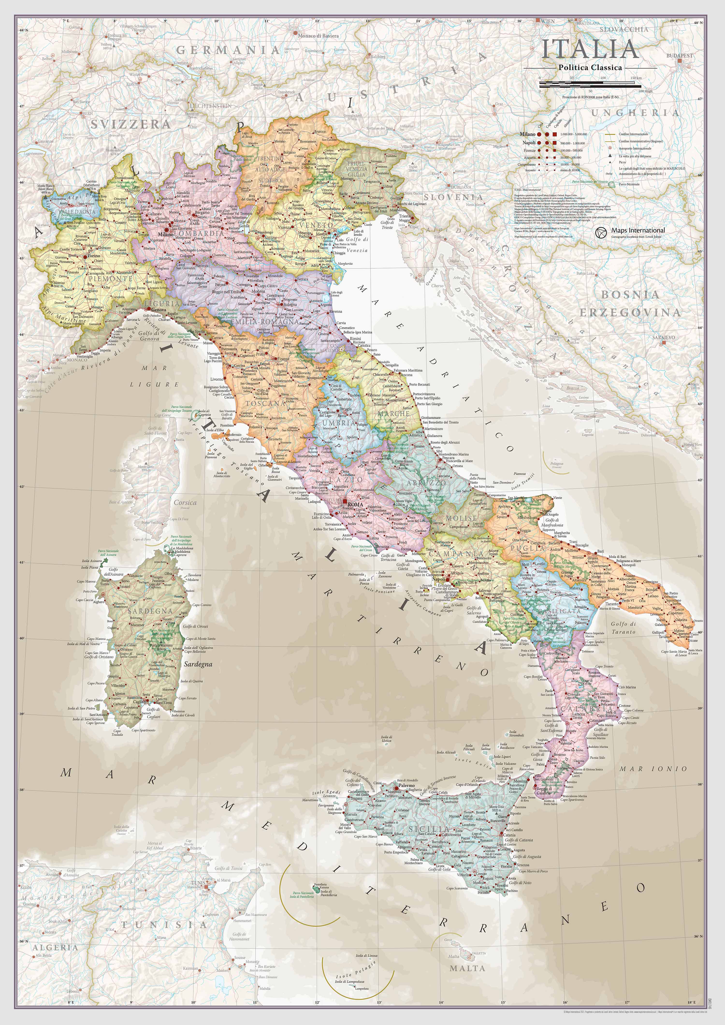 CM01746_S_LWDHB - Italy Classic Wall Map