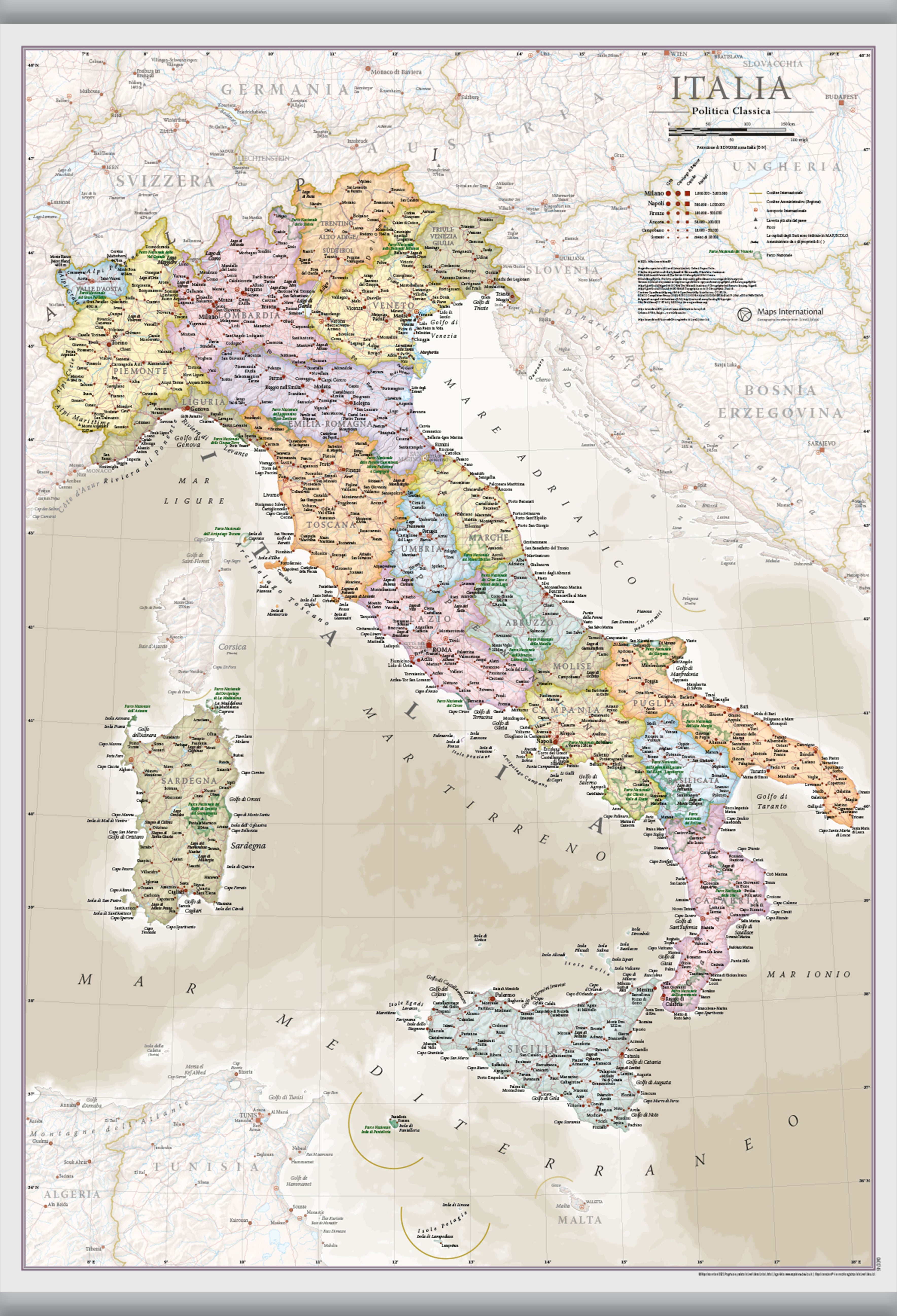 CM01746_S_LAMHB - Italy Classic Wall Map