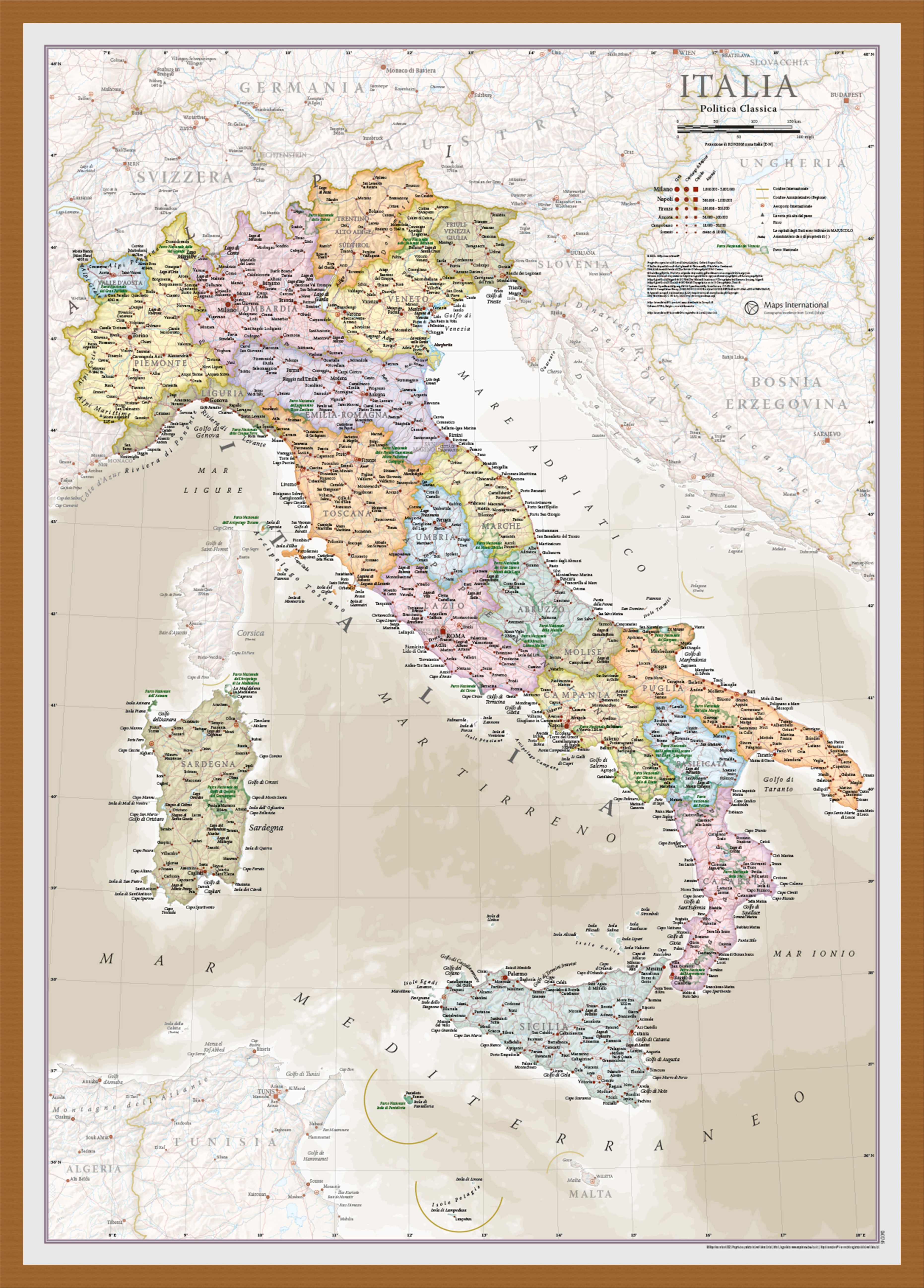 CM01746_L_WDTEA - Italy Classic Wall Map